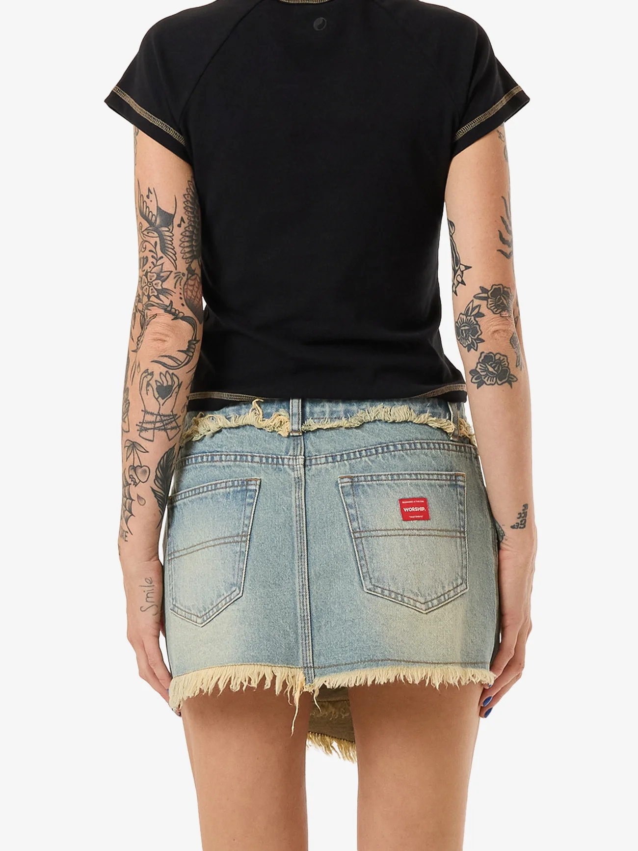 Revenge Denim Mini Skirt - Toxic Blue - Image 2