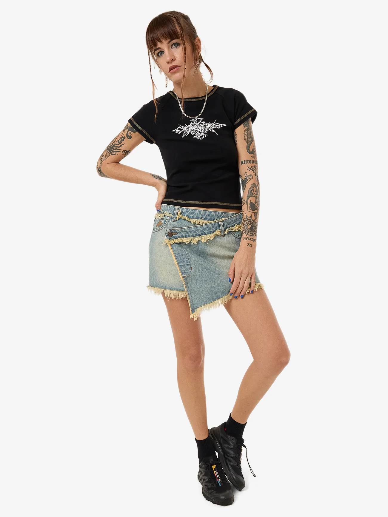 Revenge Denim Mini Skirt - Toxic Blue - Image 5