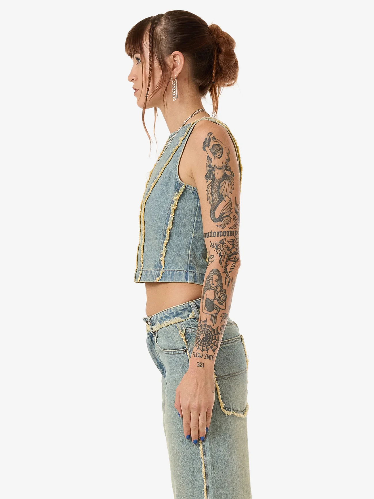 Revenge Denim Top - Toxic Blue - Image 3