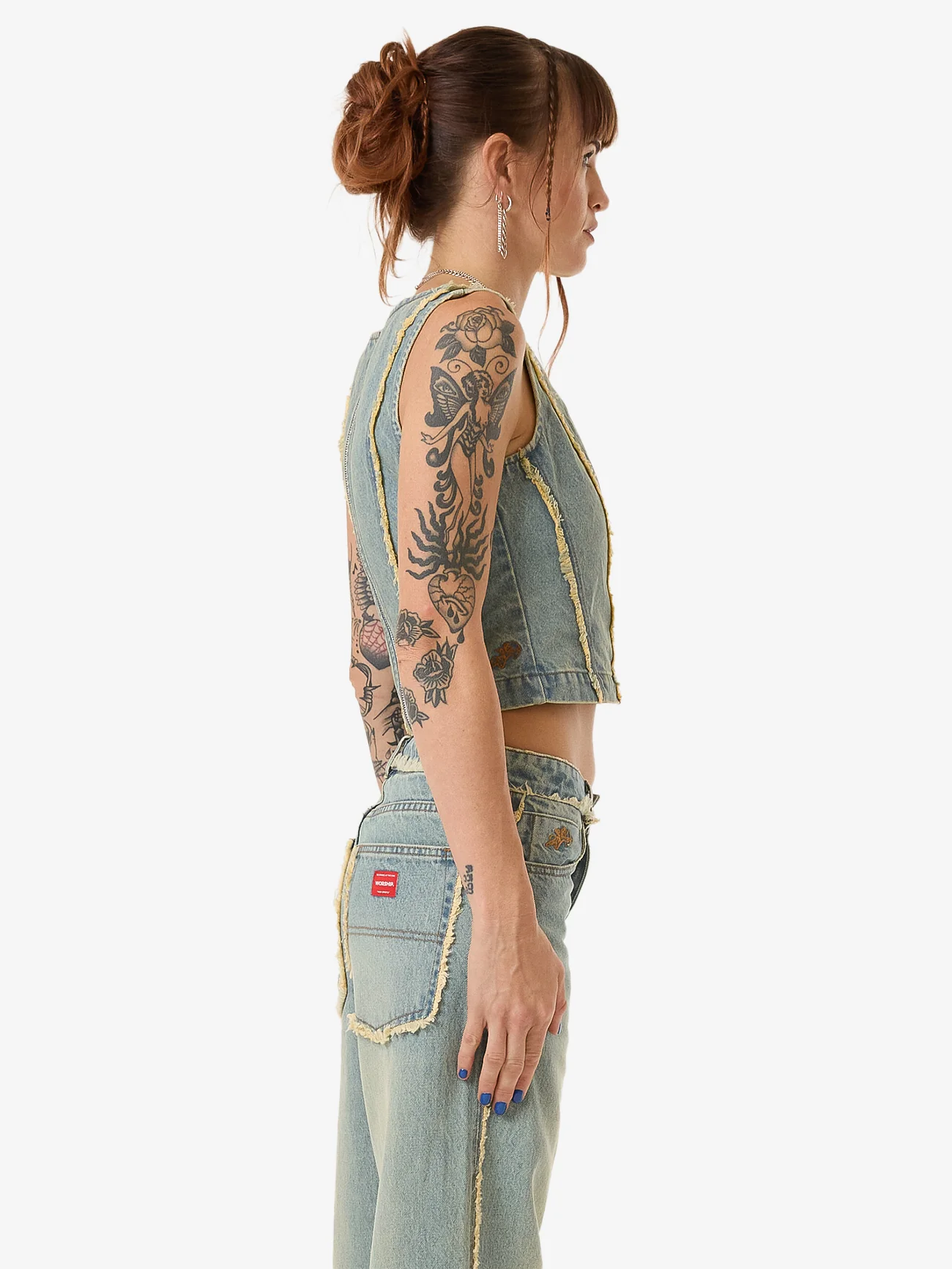 Revenge Denim Top - Toxic Blue - Image 4