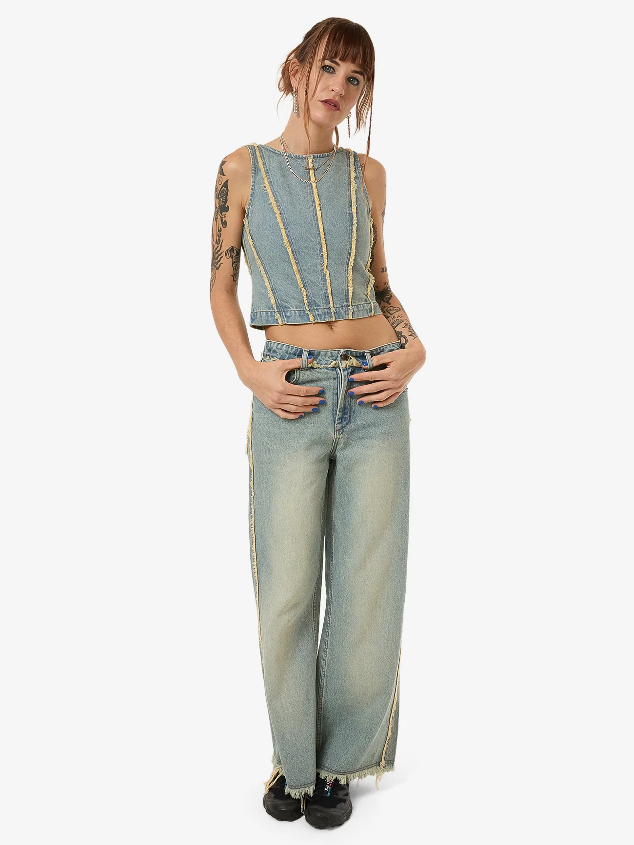 Revenge Denim Top - Toxic Blue - Image 5