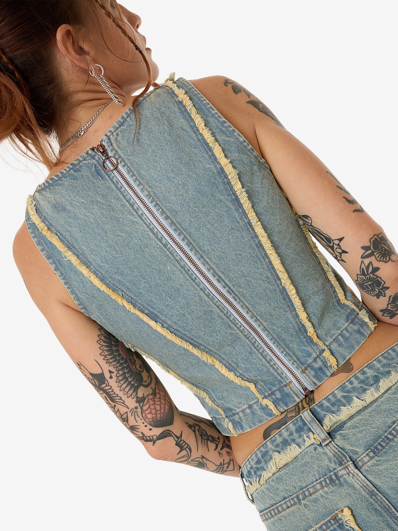 Revenge Denim Top - Toxic Blue - Image 6