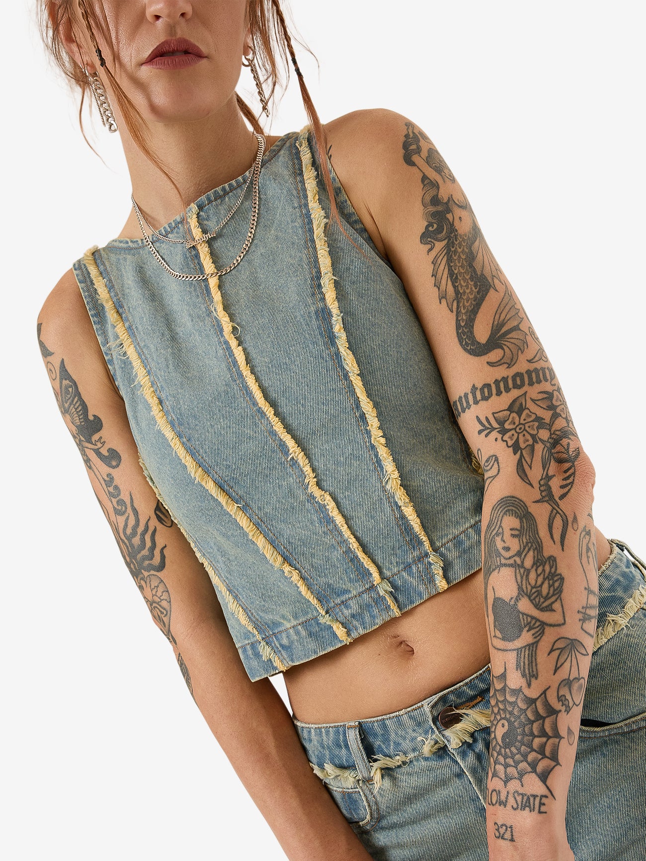 Revenge Denim Top - Toxic Blue - Image 7