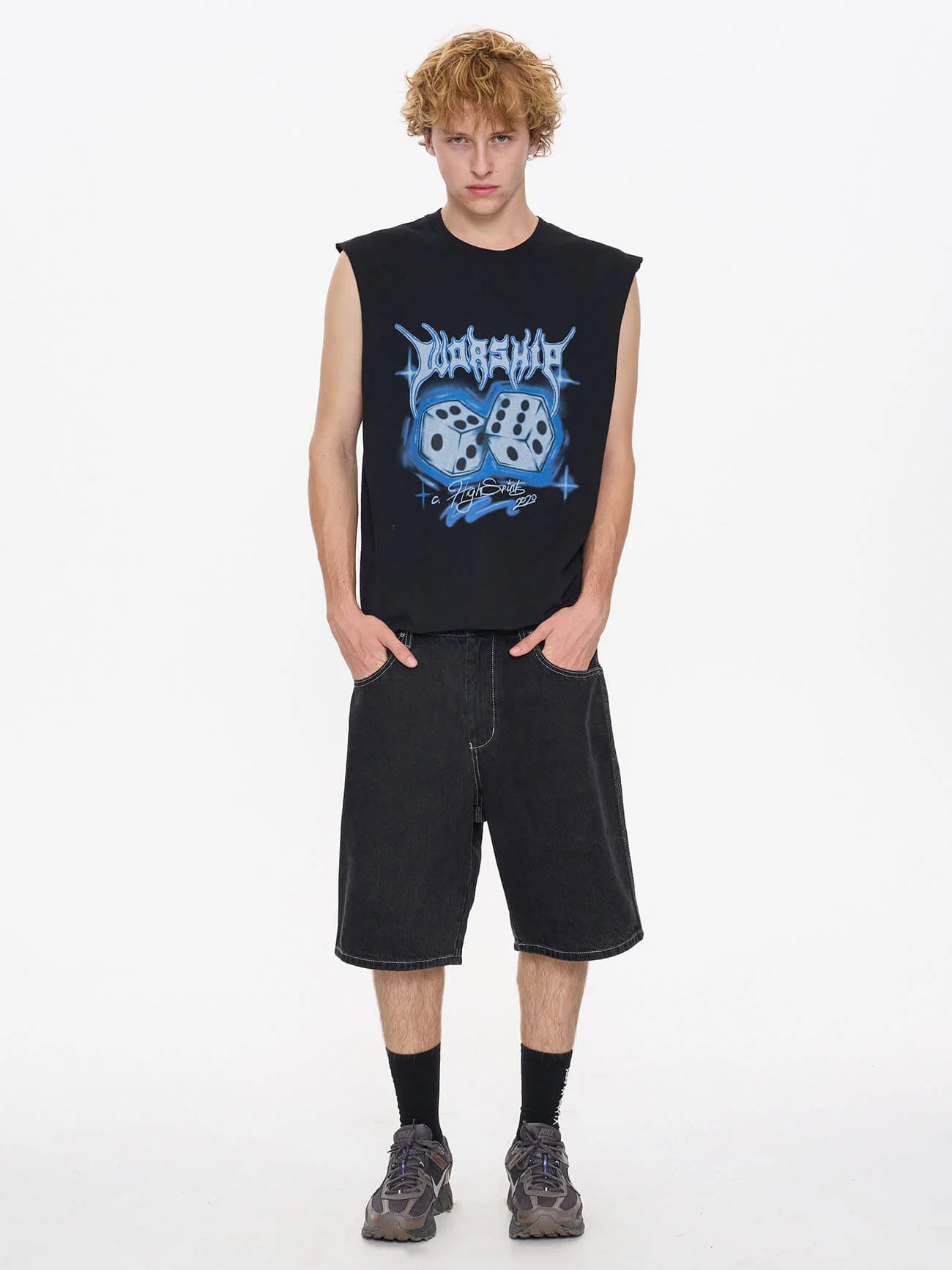 Rollem Muscle Tee - Black - Image 6
