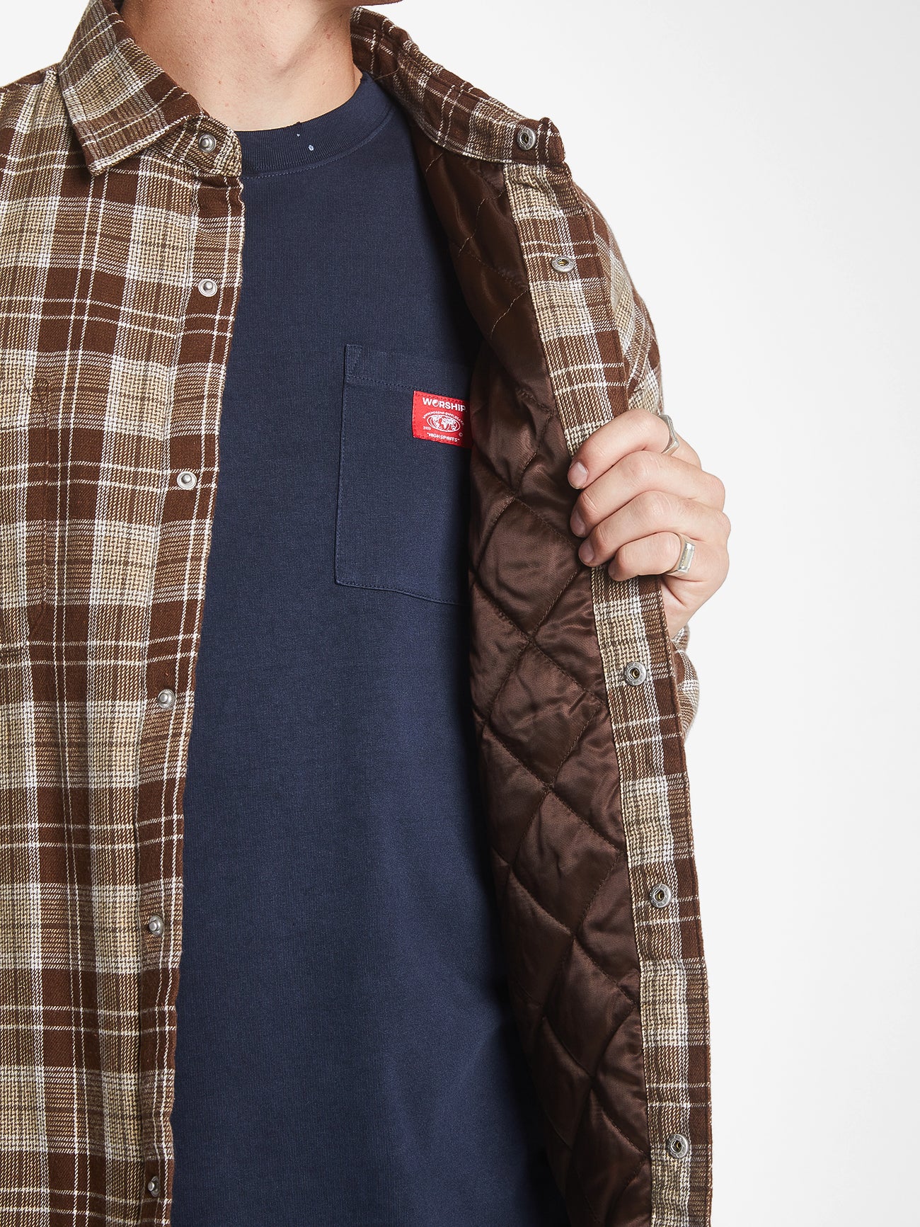 Royale Quilted Shacket - Major Brown - Image 5