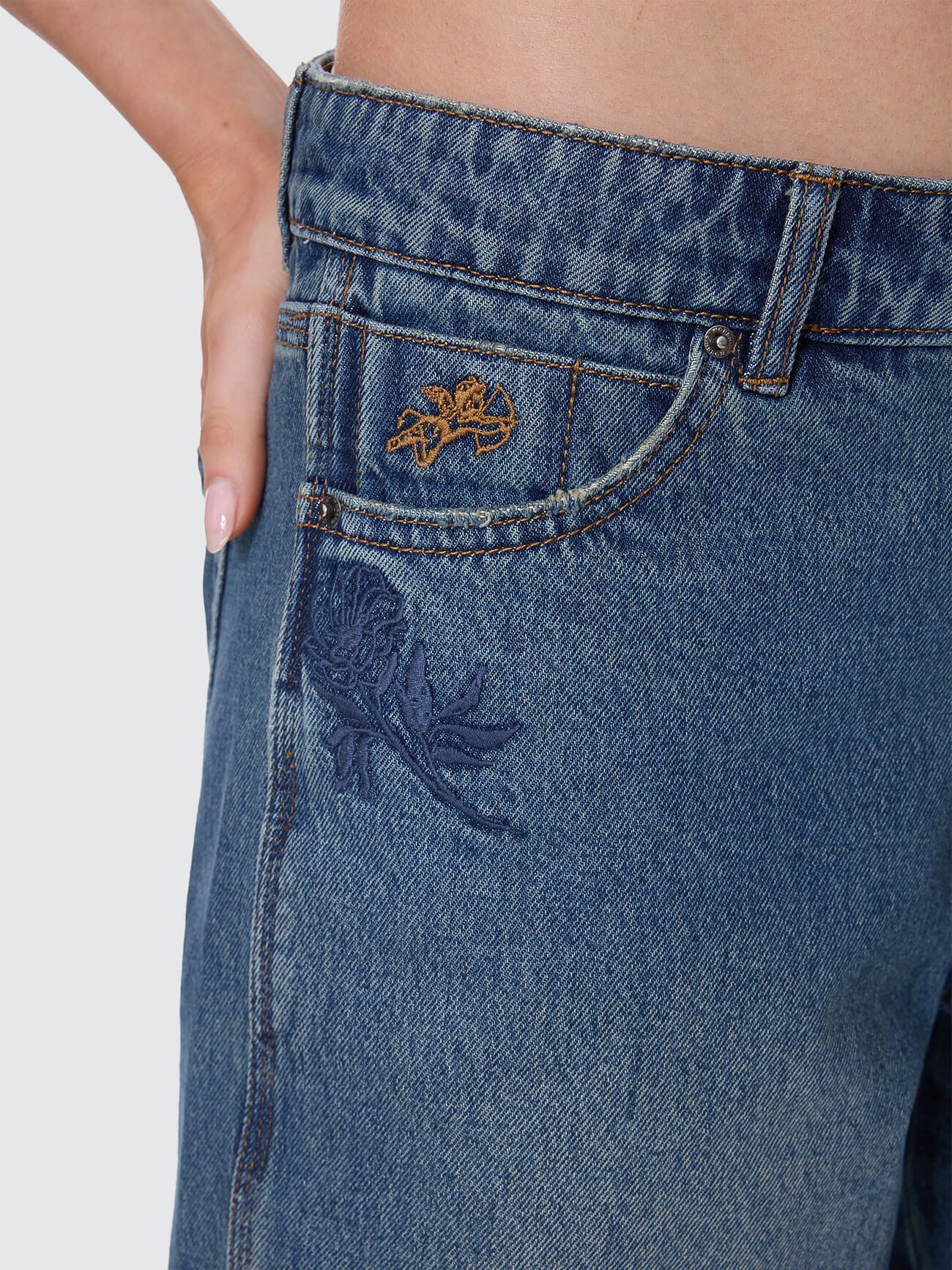 Scratch Big Baggy Short - Dirty Mid Blue - Image 7