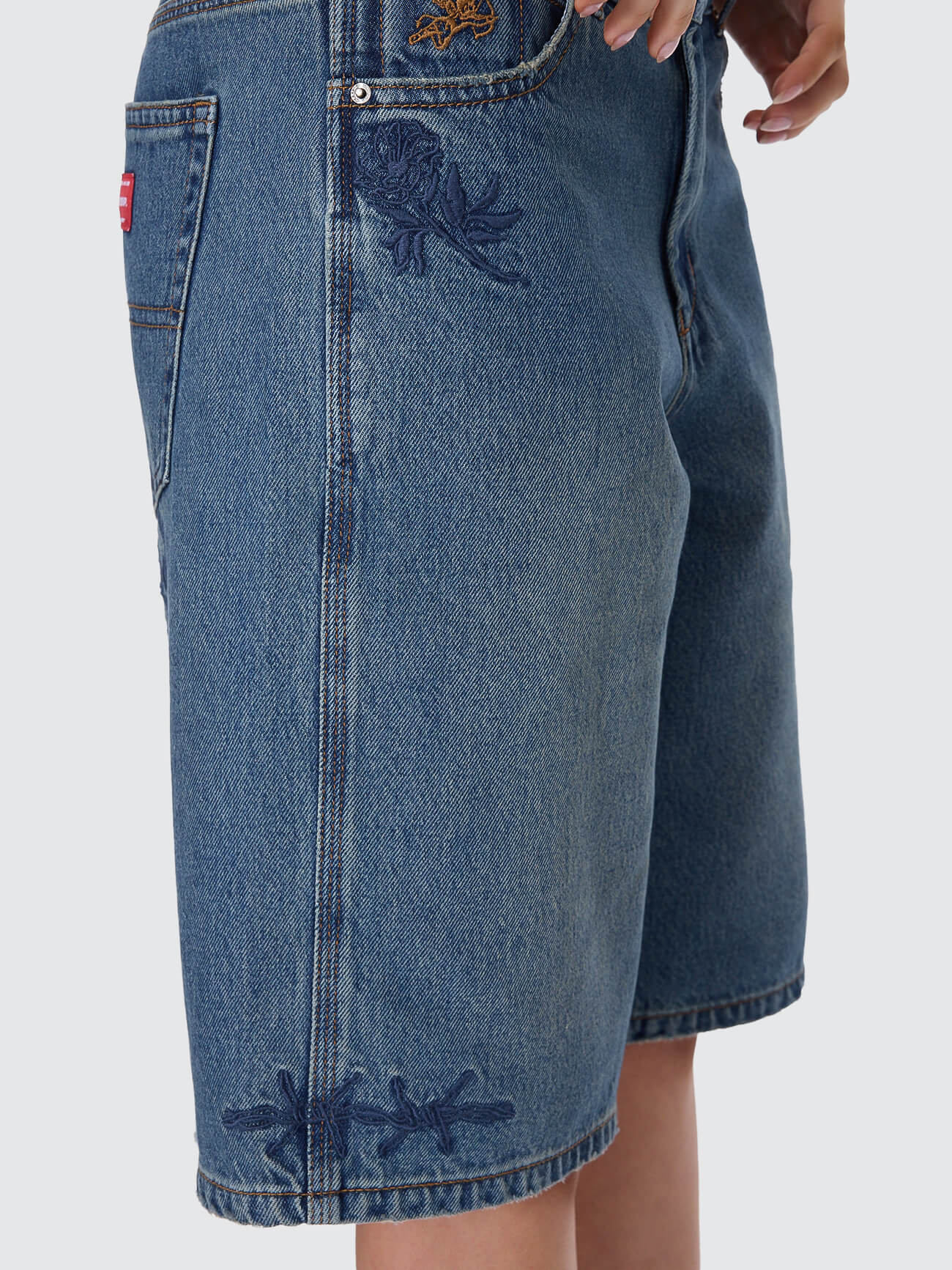 Scratch Big Baggy Short - Dirty Mid Blue - Image 8
