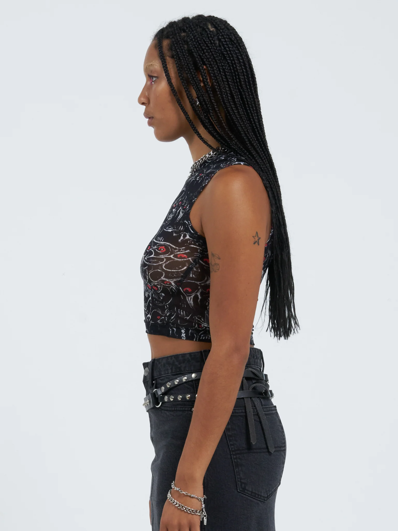 Screamer Mesh Tank Top - Worn Black - Image 4