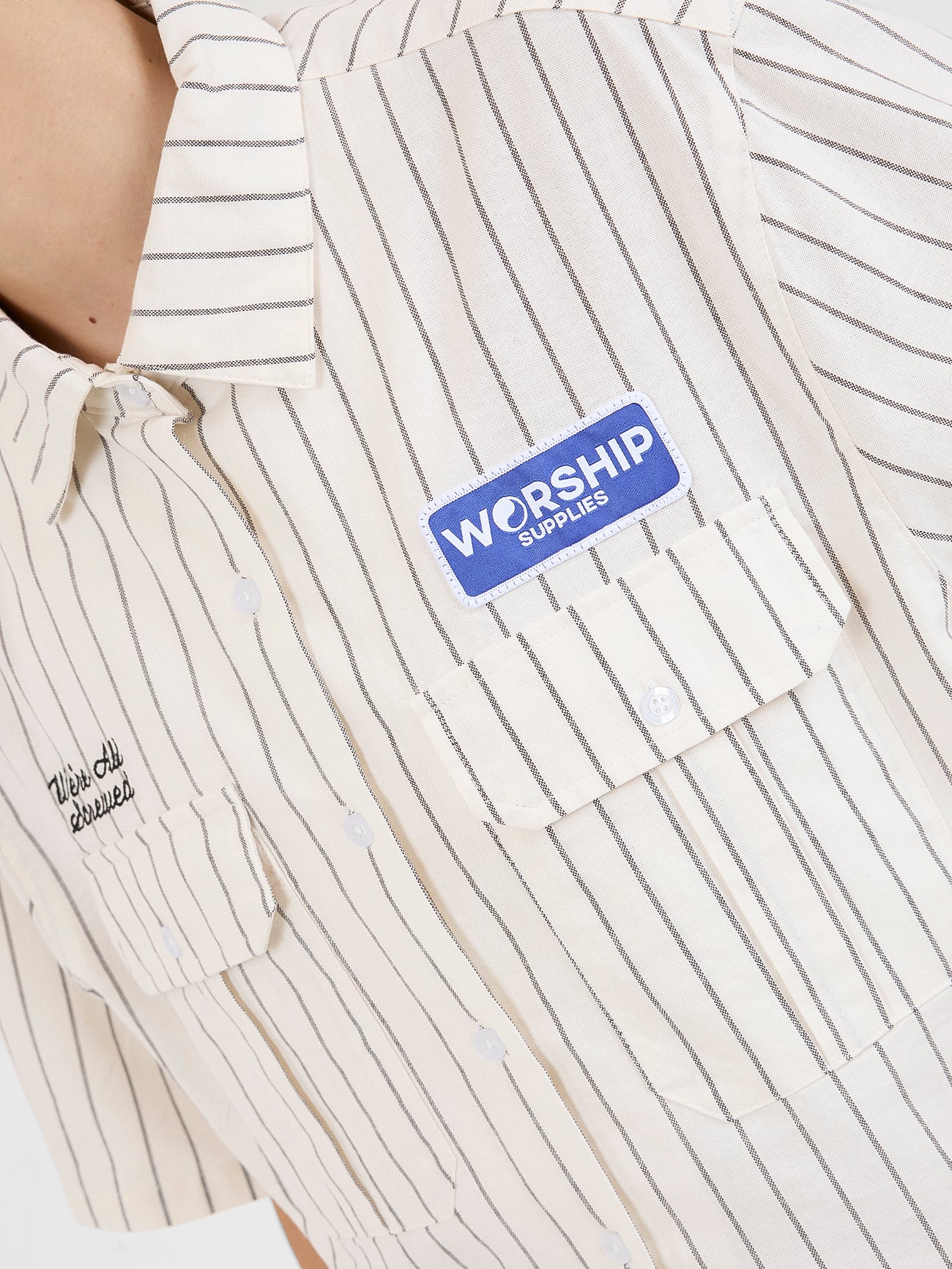 Screwed Box Fit Work Shirt - Bone - Image 7