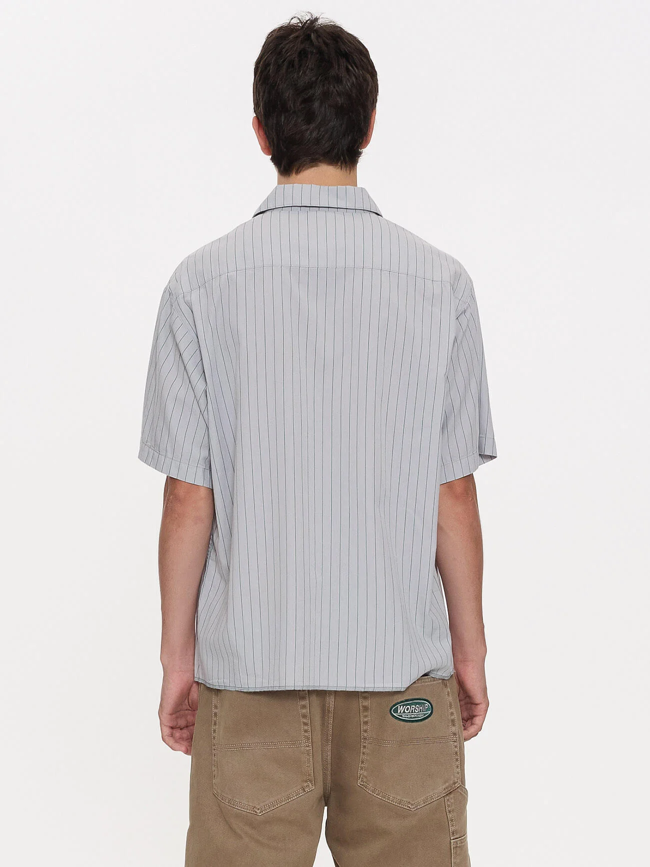 Service Stripe Short Sleeve Work Shirt - Lunar Grey - Image 3