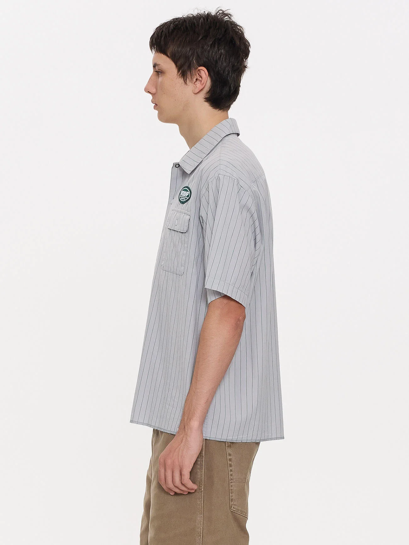 Service Stripe Short Sleeve Work Shirt - Lunar Grey - Image 4