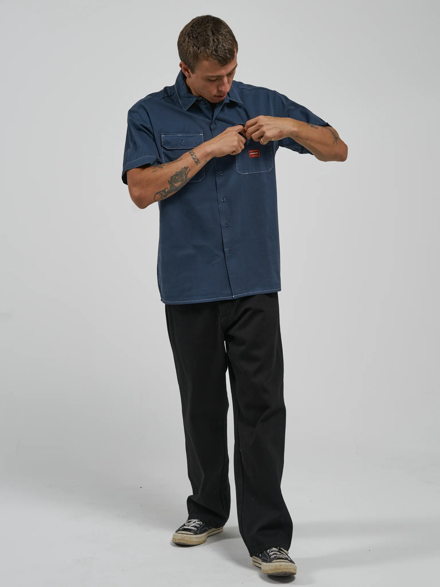 Service Work Shirt - Petrol Blue - Image 6
