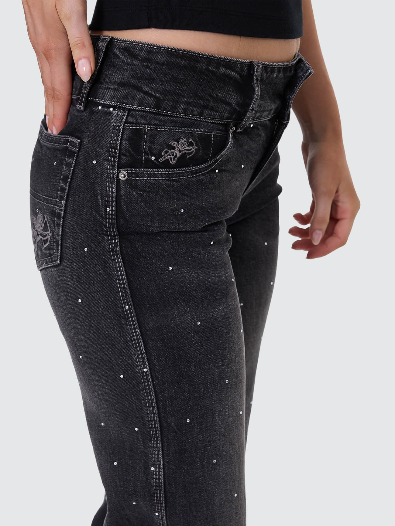 Shatter Bootcut Low Rider Jean - Black Rinse - Image 3