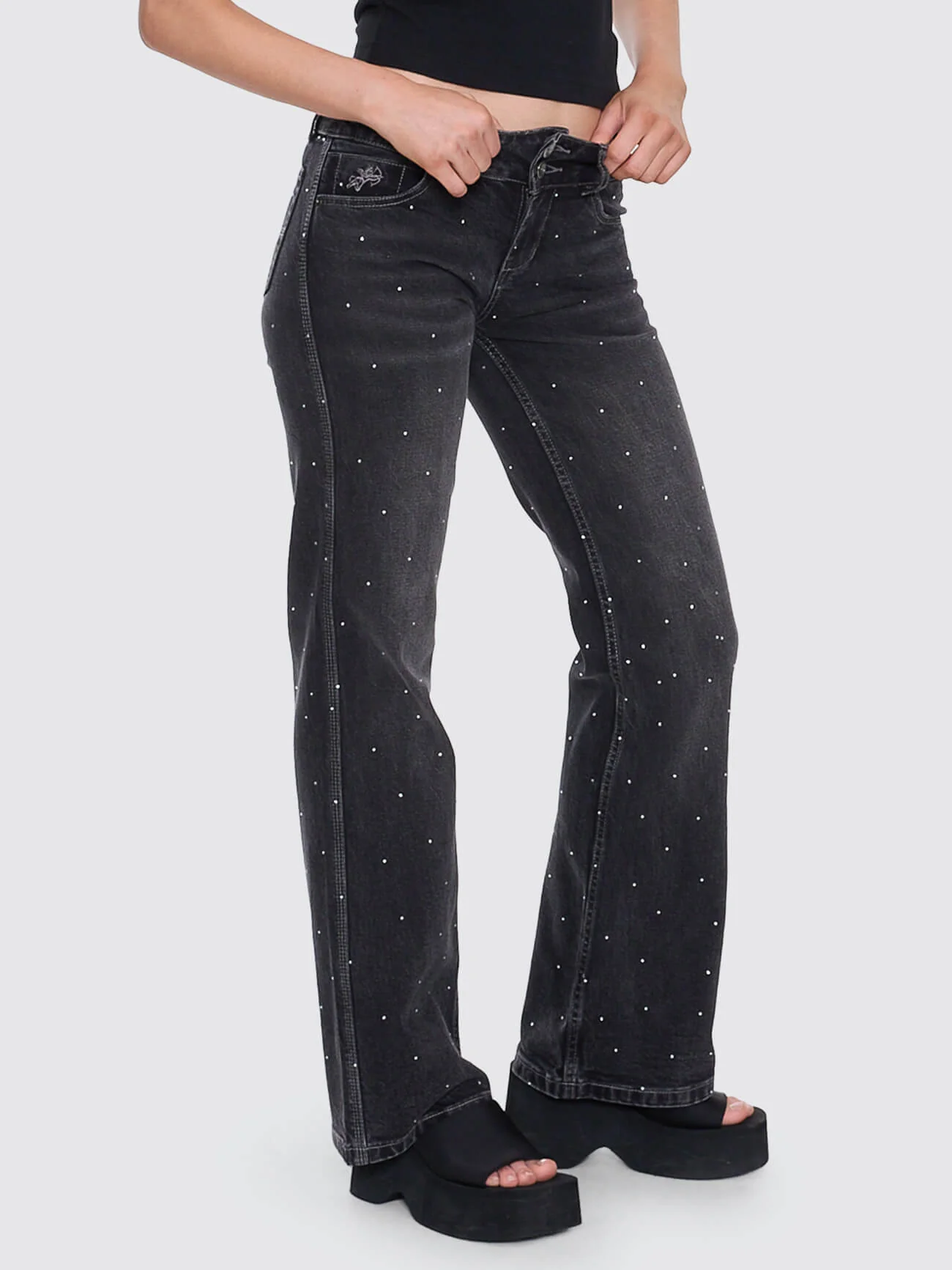 Shatter Bootcut Low Rider Jean - Black Rinse - Image 7