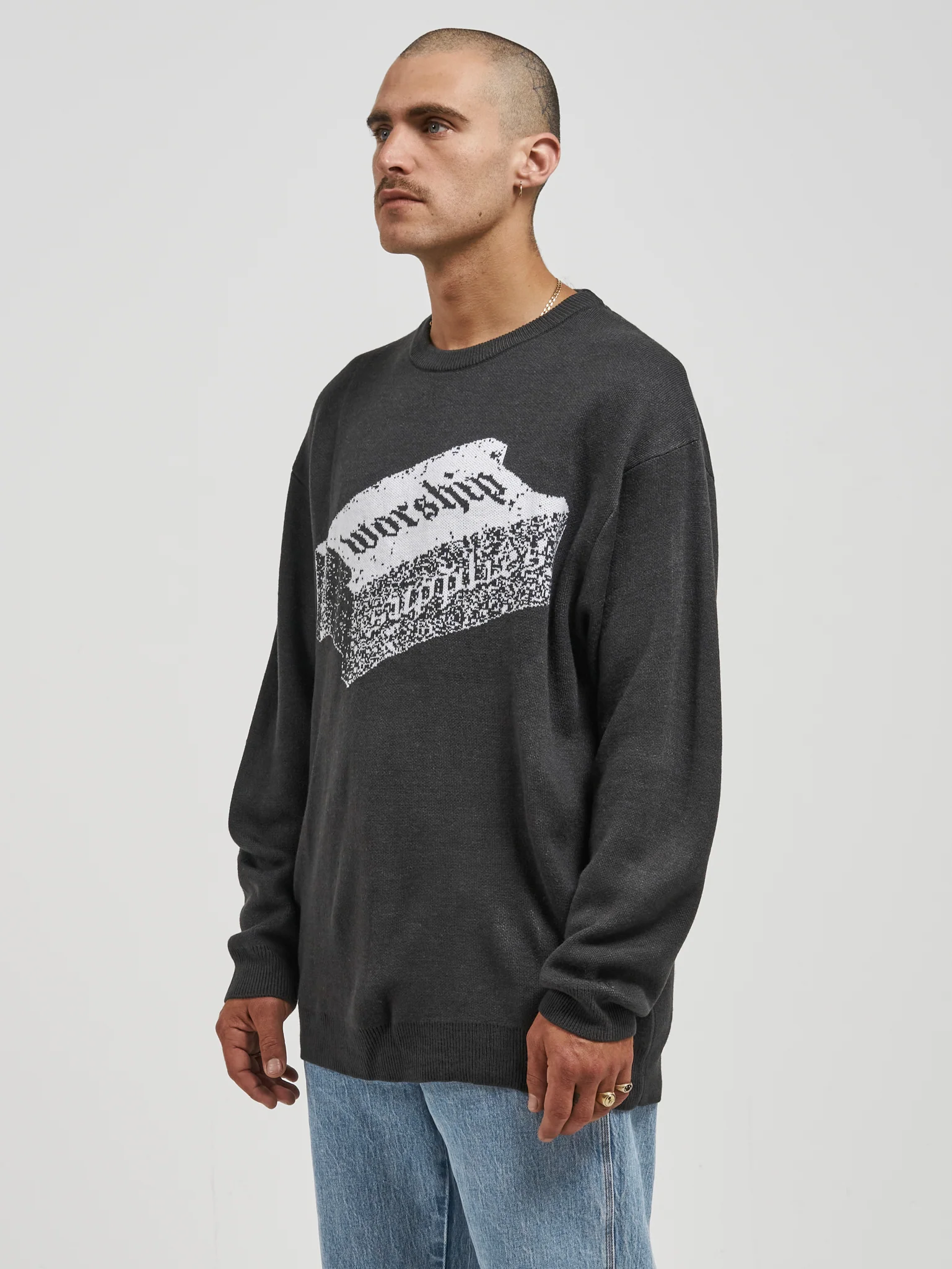 Shattered Crew Knit - Charcoal - Image 2
