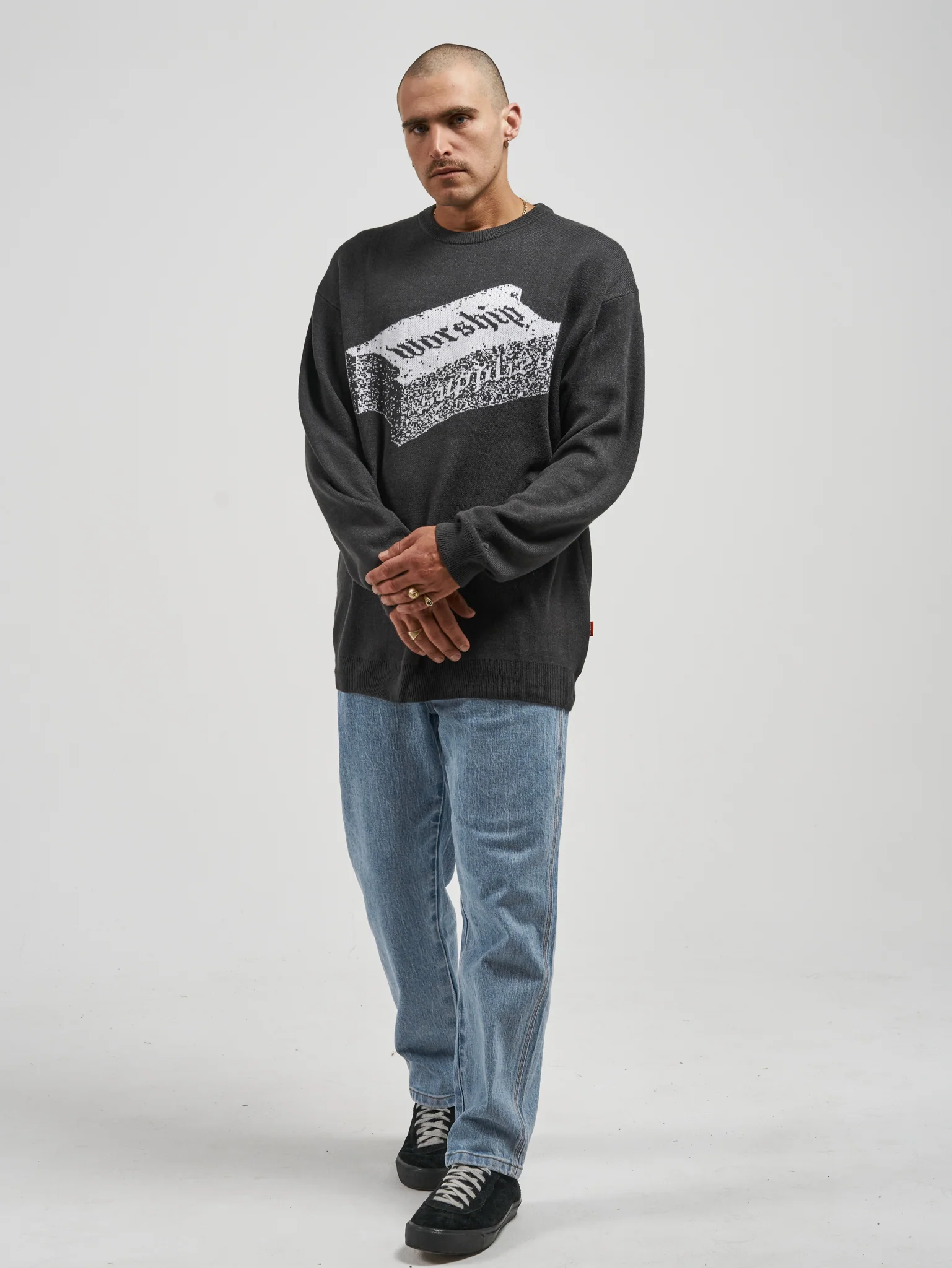 Shattered Crew Knit - Charcoal - Image 6