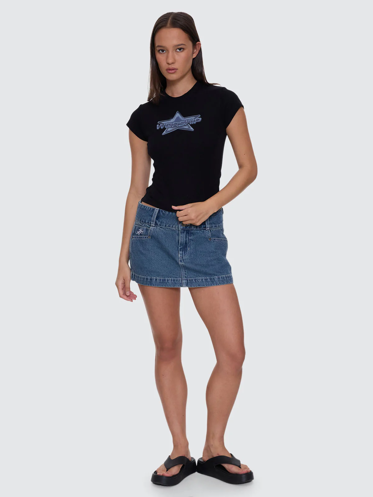 Shooting Cap Sleeve Tee - Black - Image 6