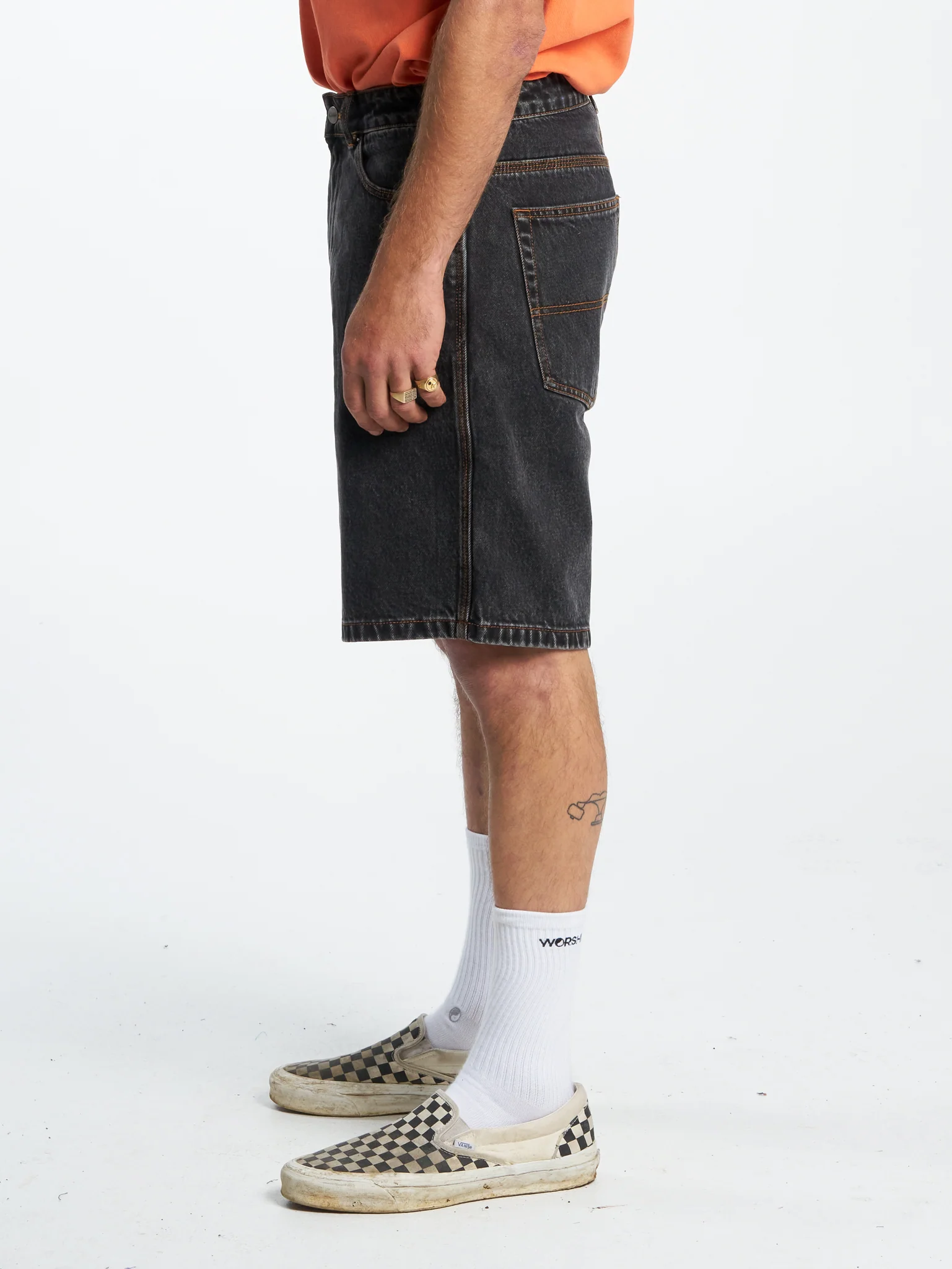 Smile More Carpenter Short - Black Rinse - Image 3