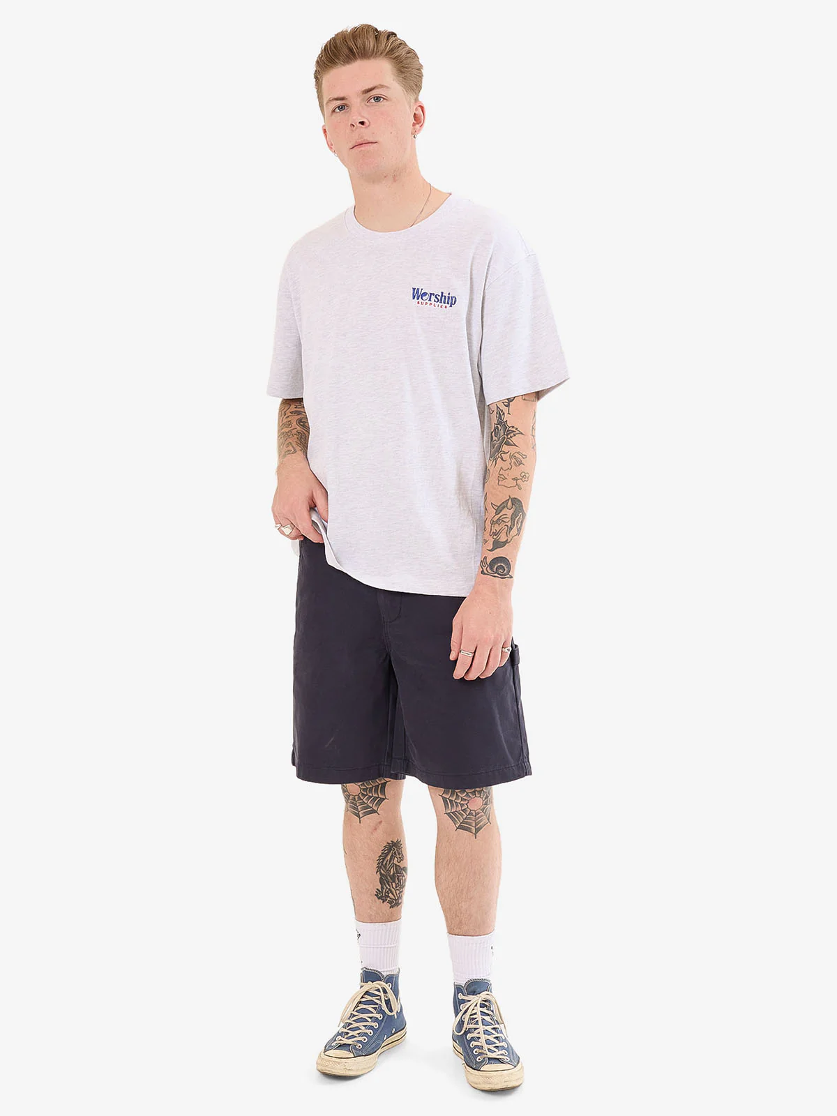 Smoko Tee - Snow Marle - Image 5