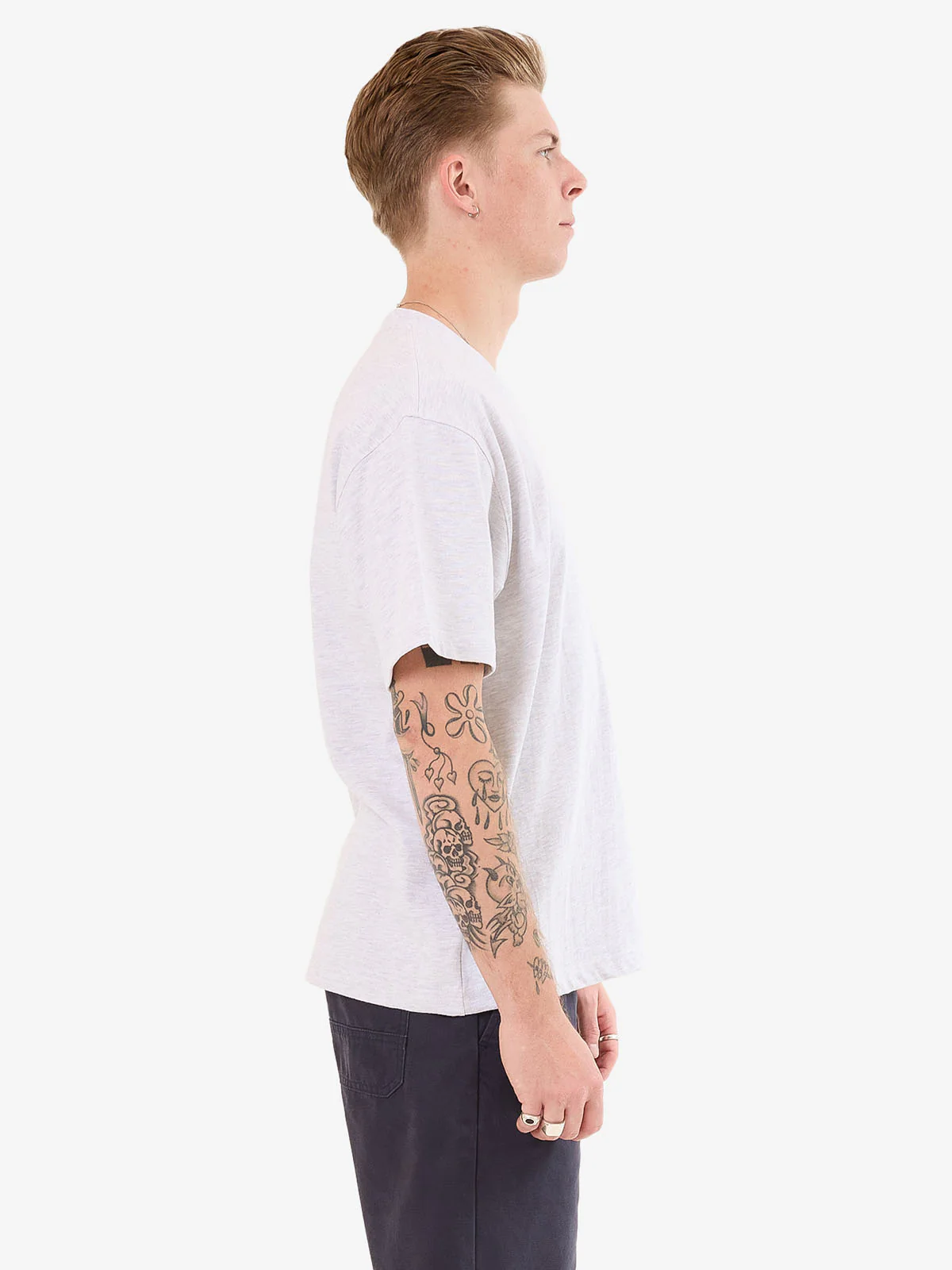Smoko Tee - Snow Marle - Image 6
