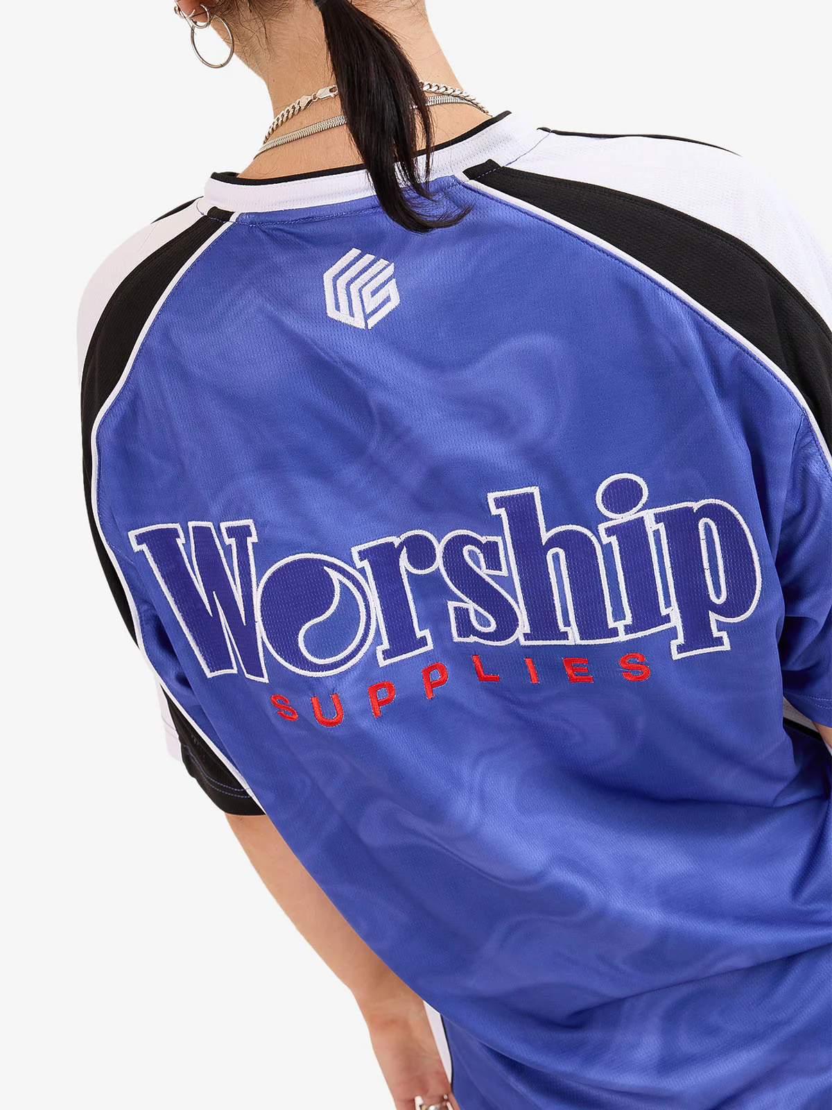 Smoko V Neck Football Jersey - Cobalt - Image 3