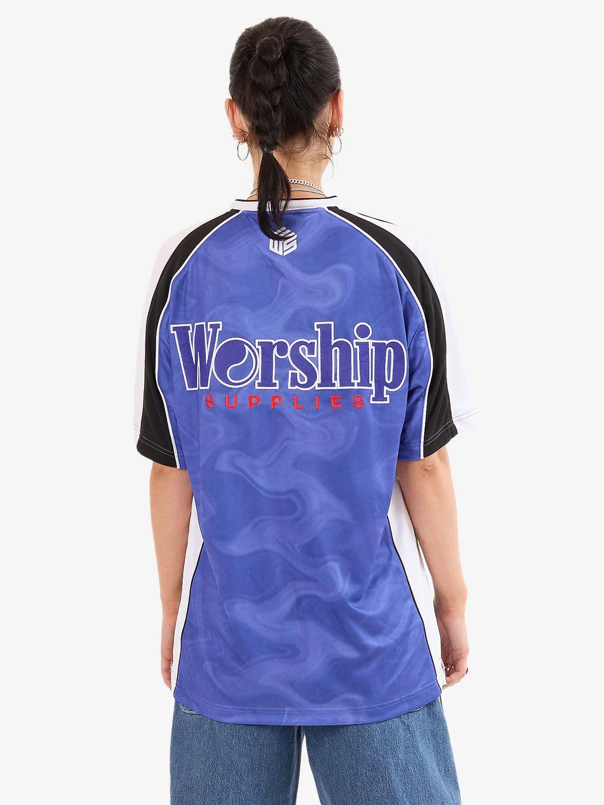 Smoko V Neck Football Jersey - Cobalt - Image 7