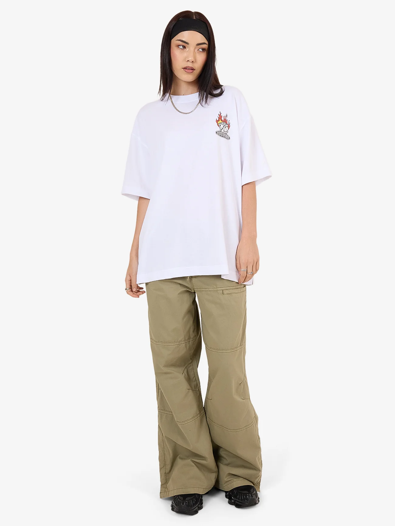 Snake Eyes Oversize Fit Tee - White - Image 3