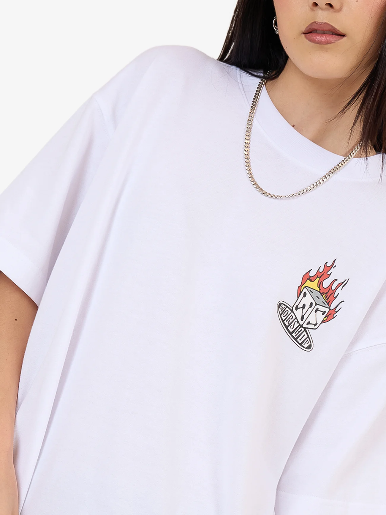 Snake Eyes Oversize Fit Tee - White - Image 4