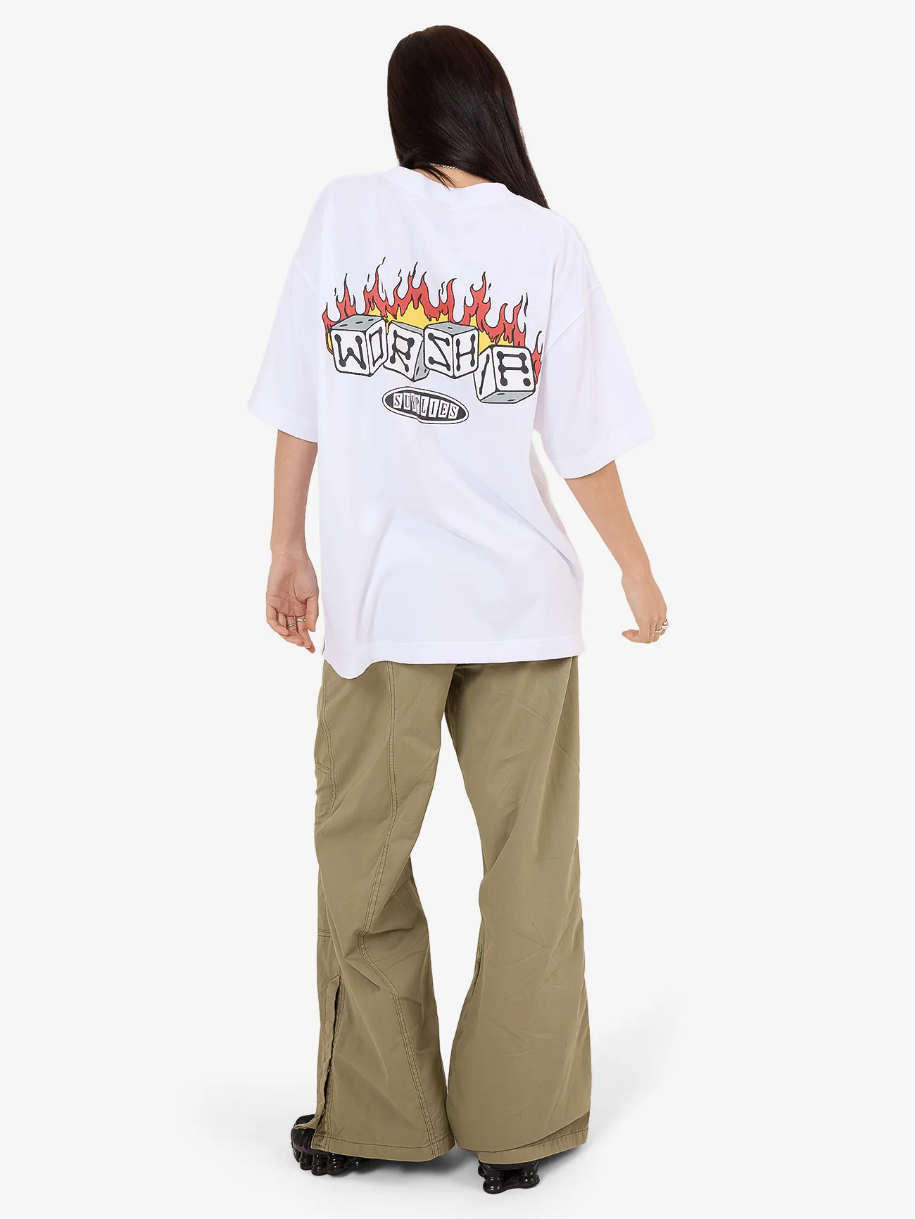 Snake Eyes Oversize Fit Tee - White - Image 5