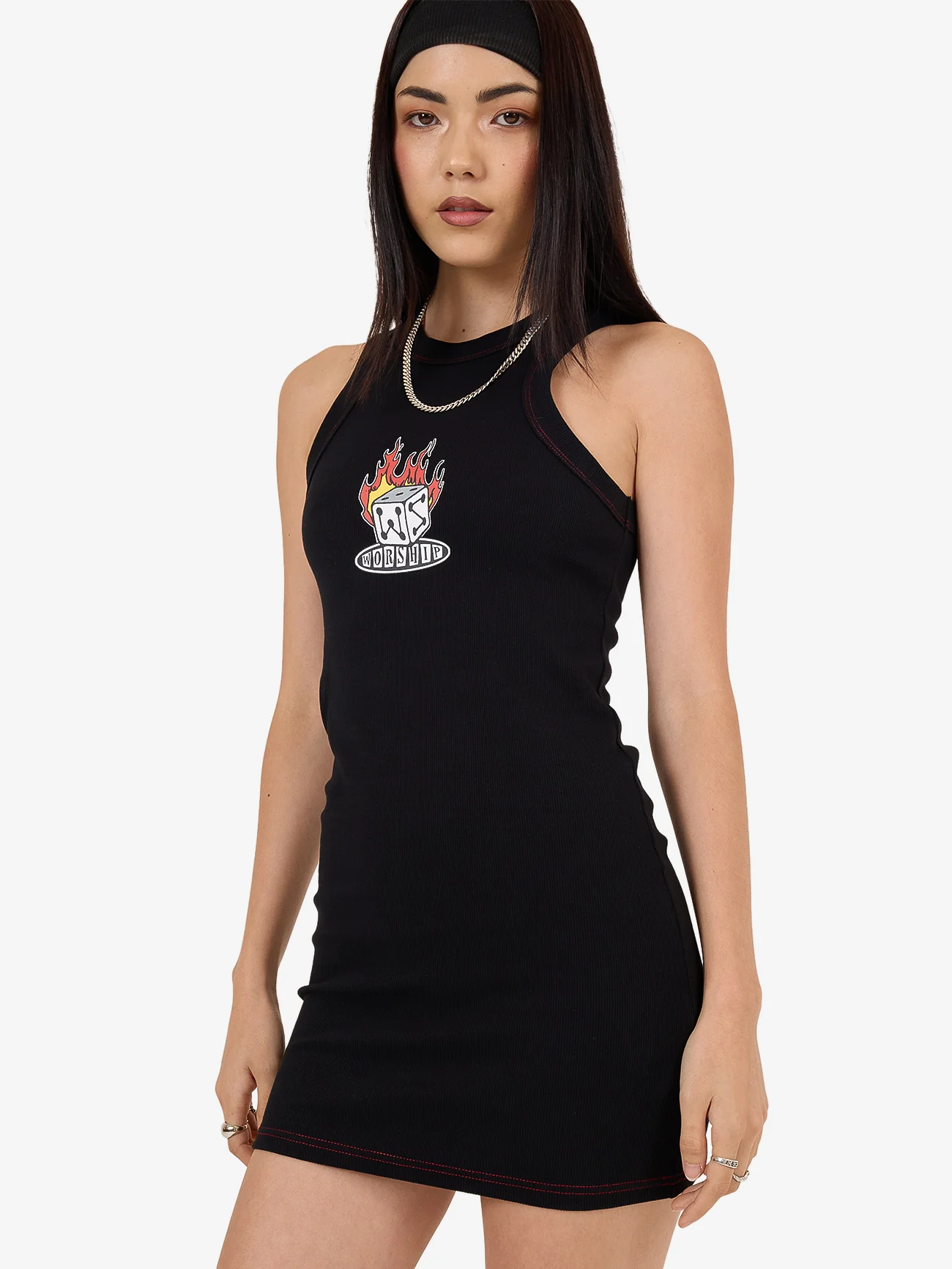 Snake Eyes Slim Fit Tank Mini Dress - Black - Image 3