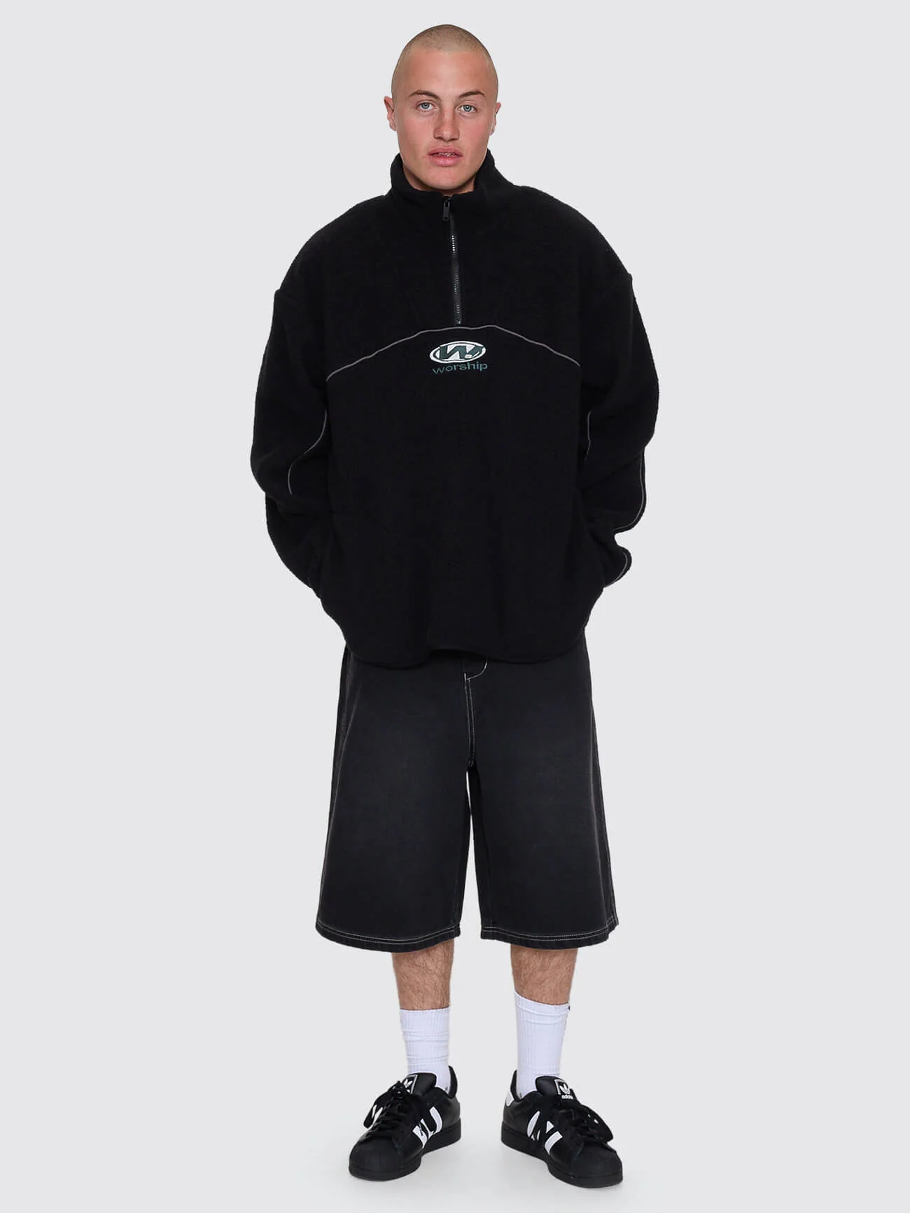 Sonic Quarter Zip Sherpa Fleece - Black - Image 4