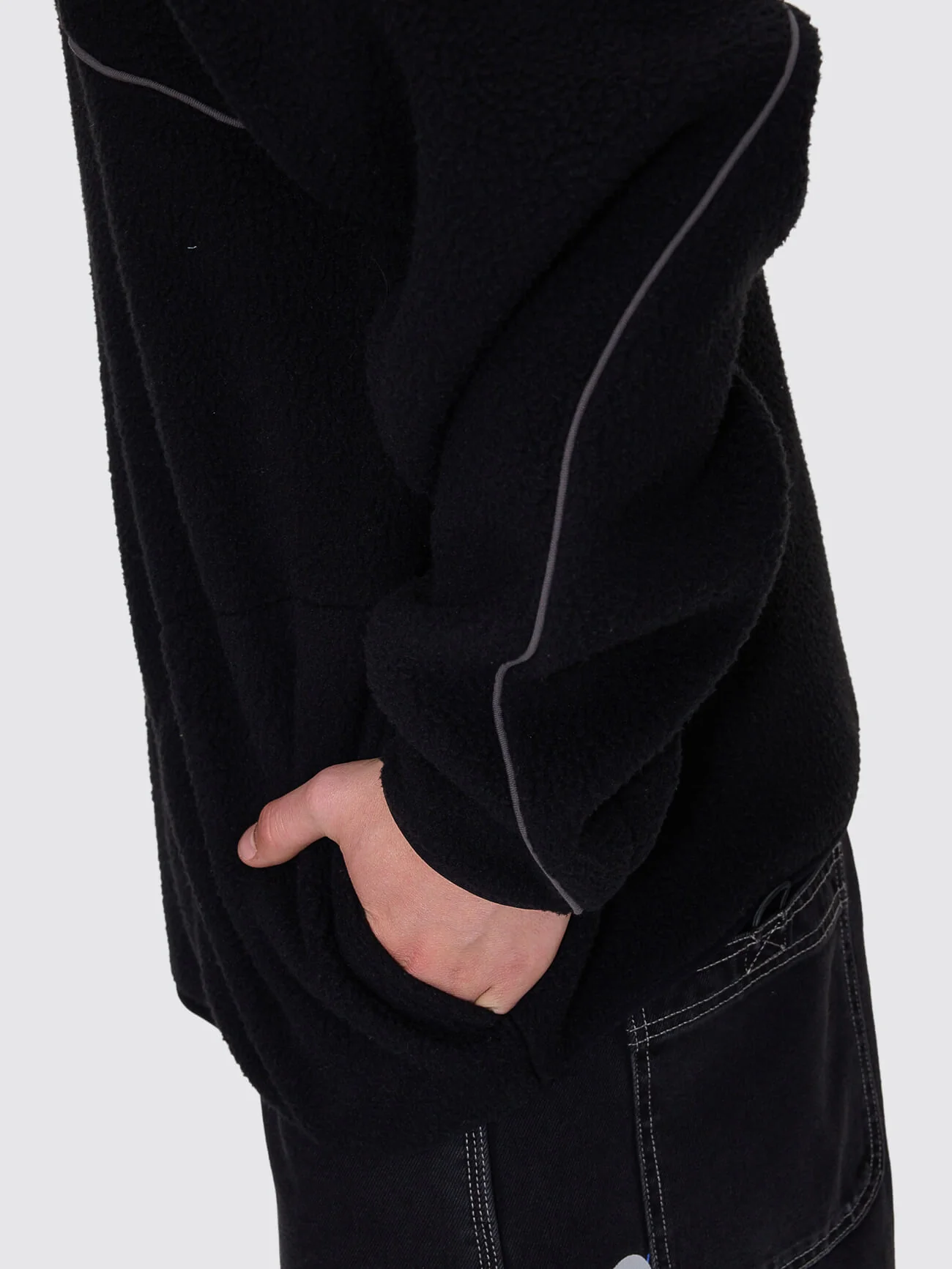 Sonic Quarter Zip Sherpa Fleece - Black - Image 7