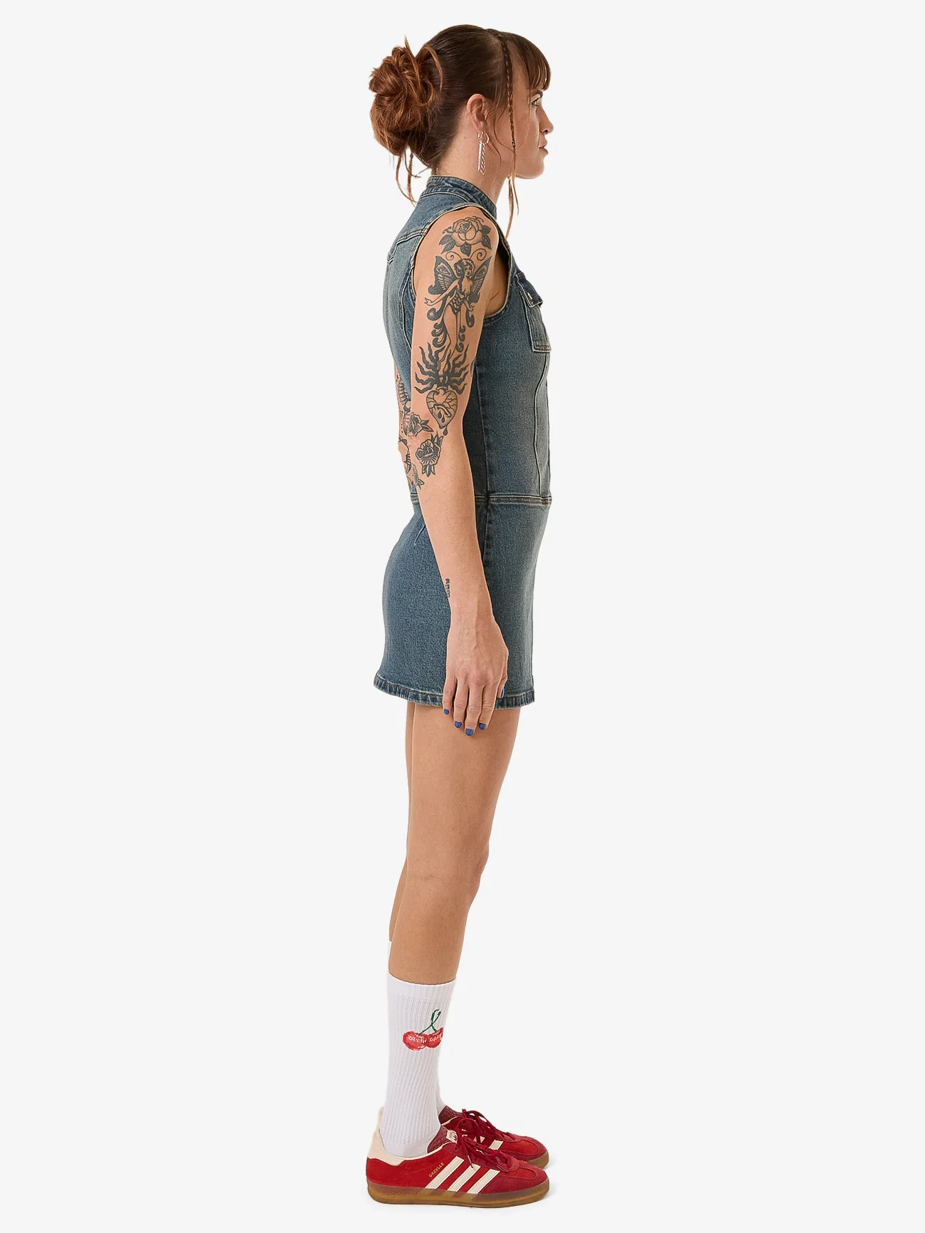 Speedy Denim Mini Dress - Dirty Mid Blue - Image 5
