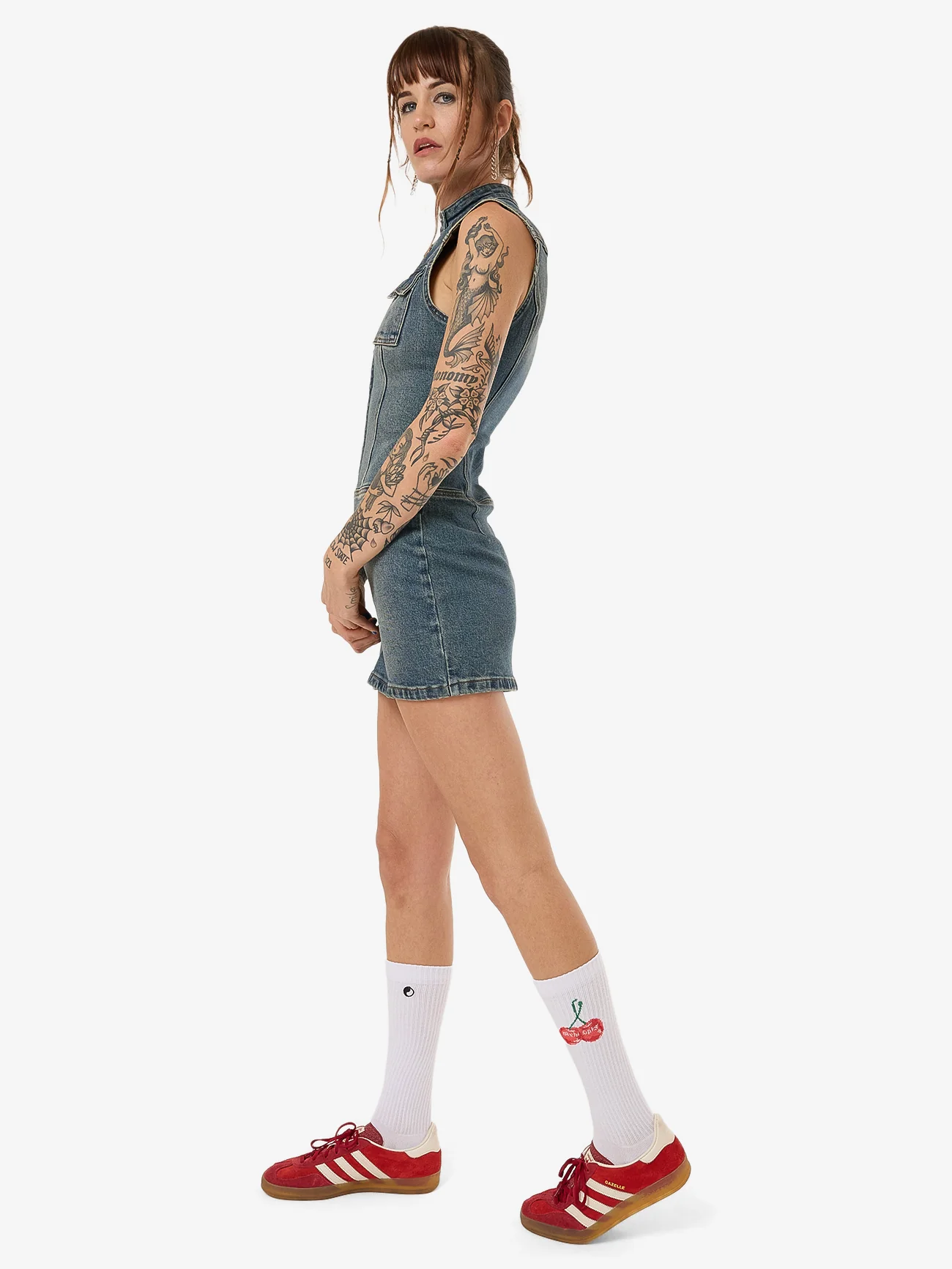 Speedy Denim Mini Dress - Dirty Mid Blue - Image 7