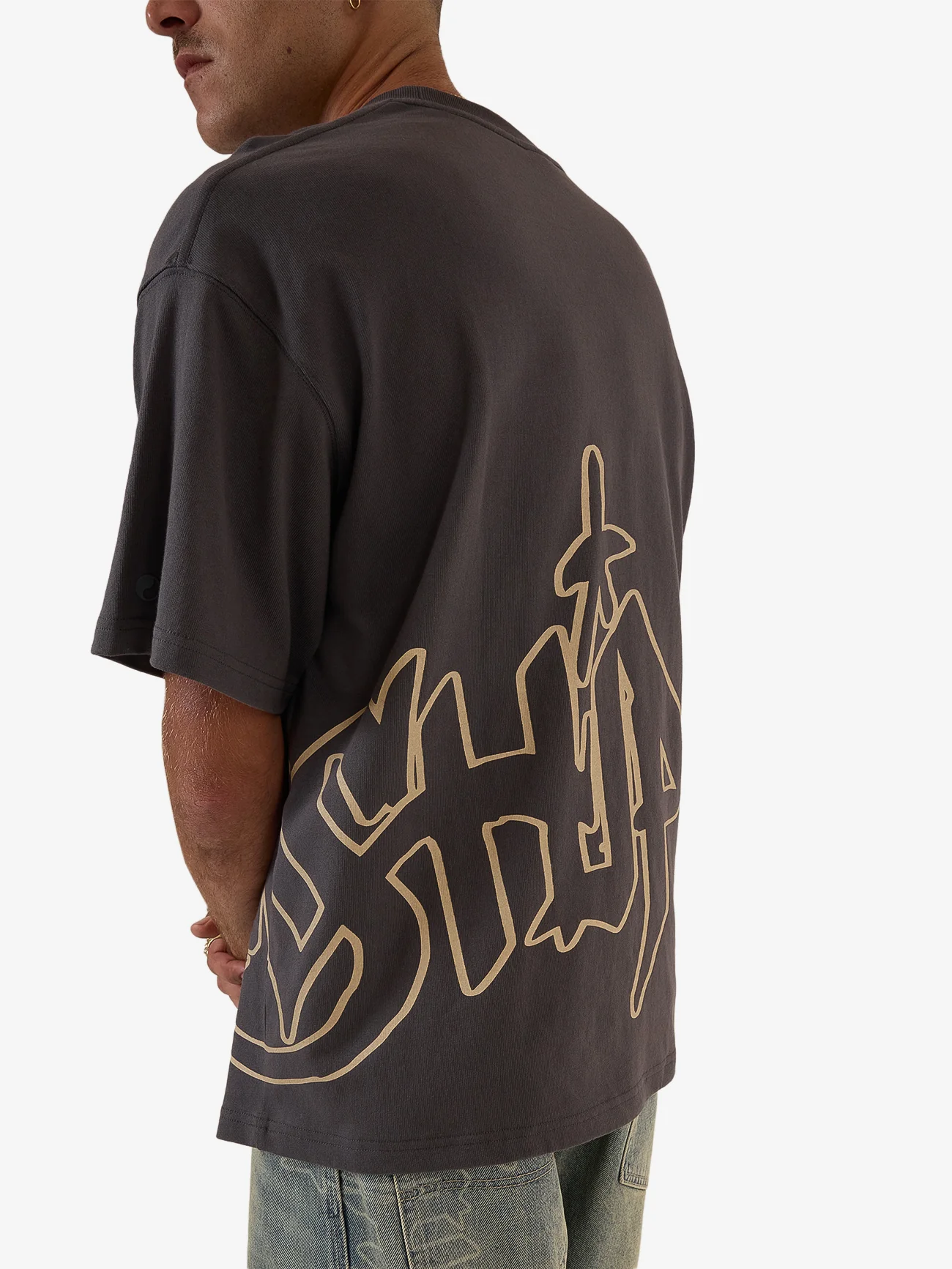 Sprays Oversized Tee - Worn Black - Image 2