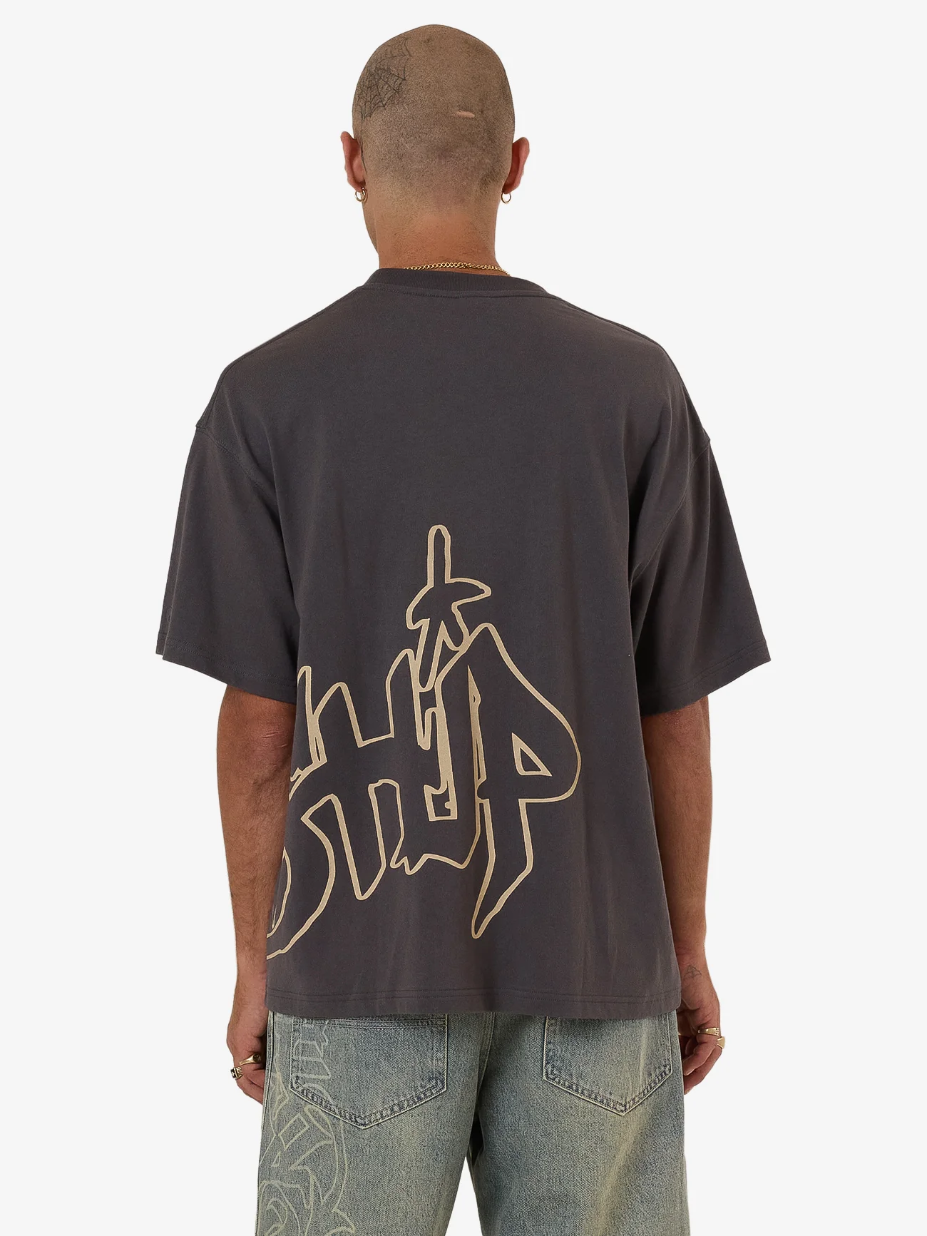 Sprays Oversized Tee - Worn Black - Image 4