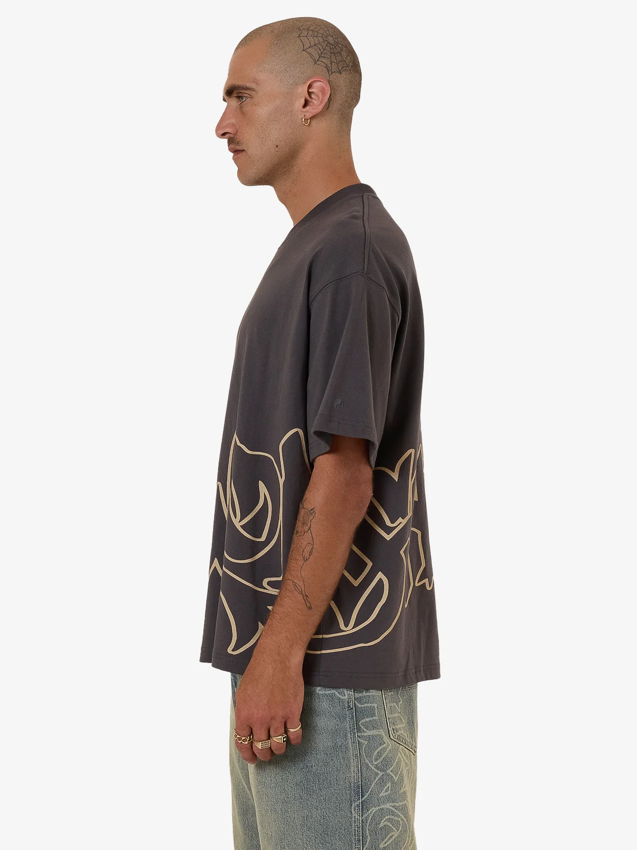 Sprays Oversized Tee - Worn Black - Image 5
