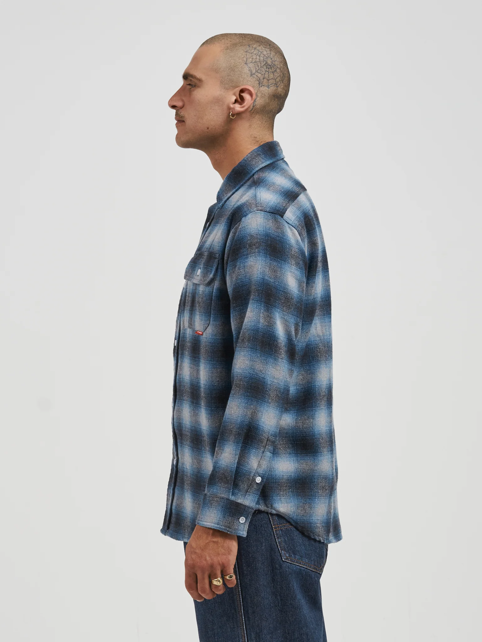 Spud Long Sleeve Flanno - Blue - Image 4