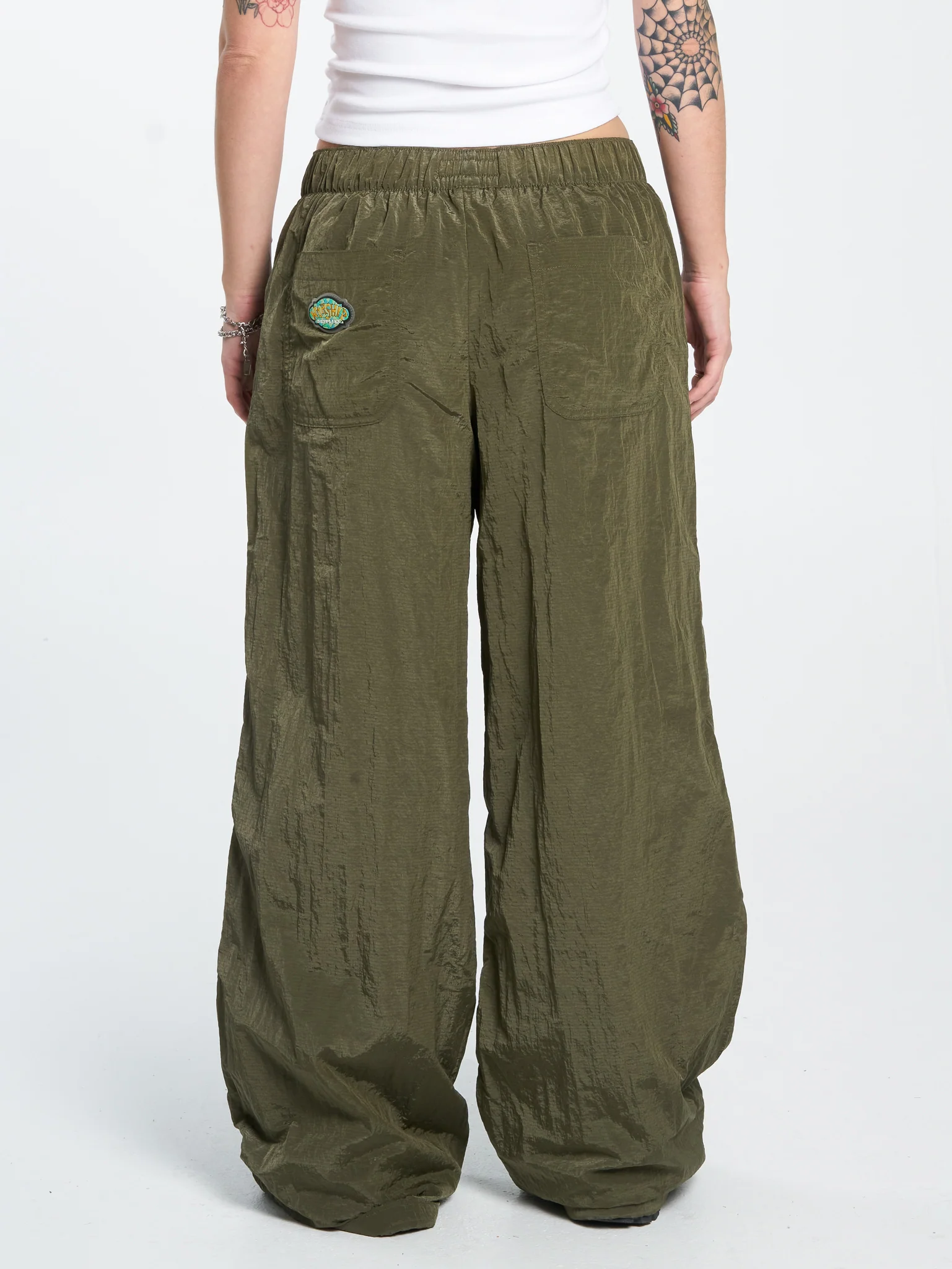 Stained Crushed Double Knee Pant - Stone Grey - Image 2