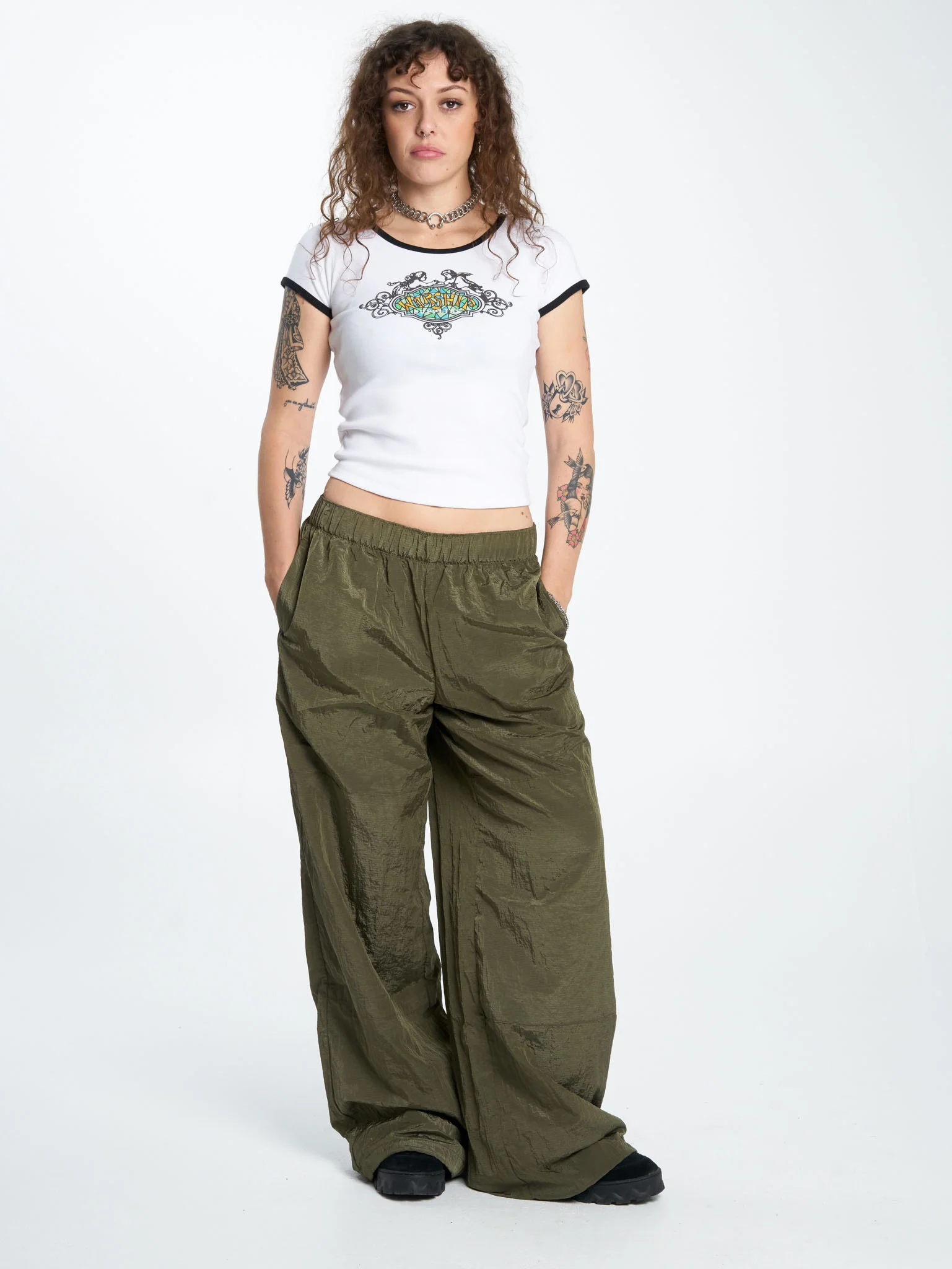 Stained Crushed Double Knee Pant - Stone Grey - Image 6
