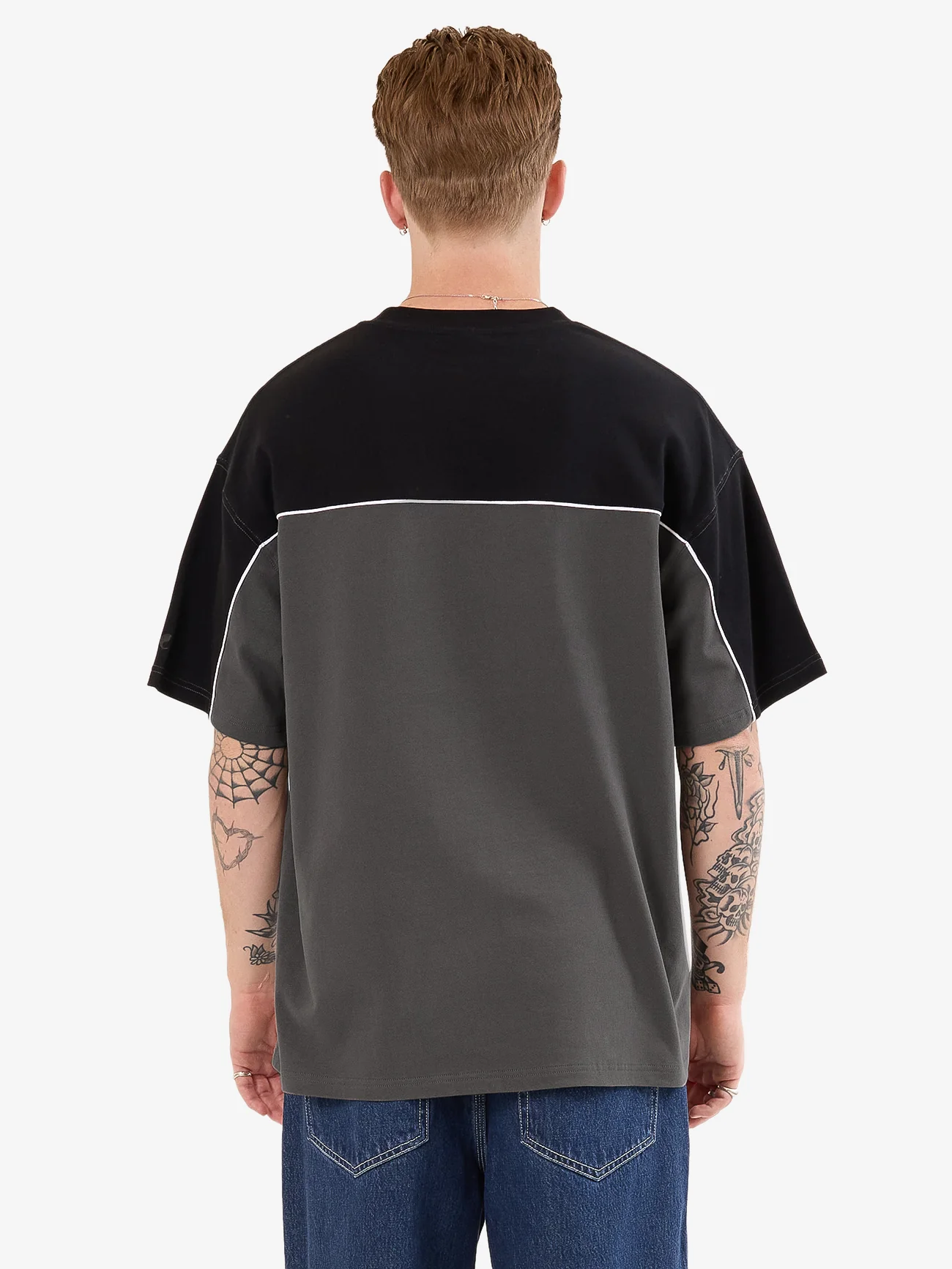 Striker Paneled Oversize Tee - Black - Image 2