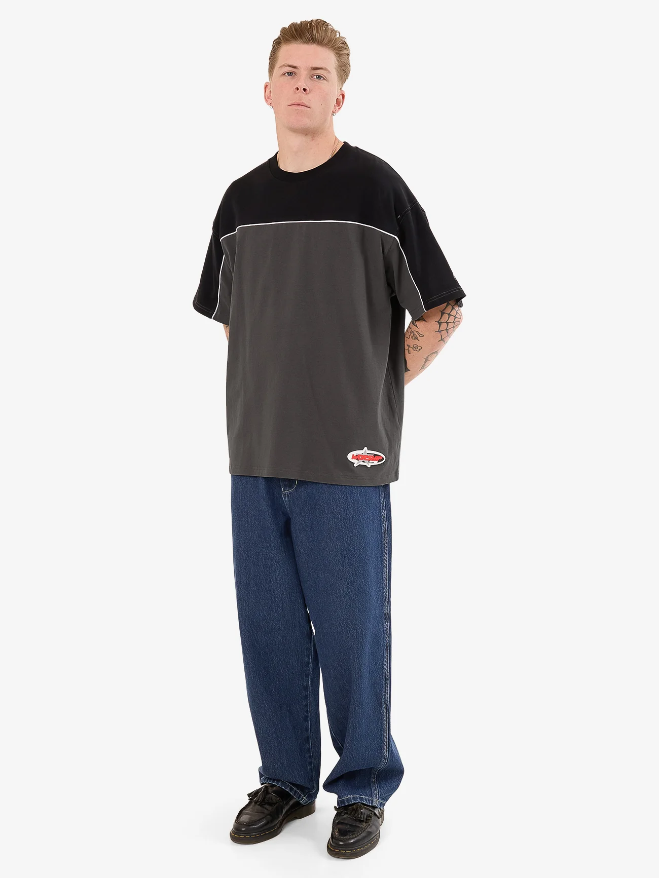 Striker Paneled Oversize Tee - Black - Image 3
