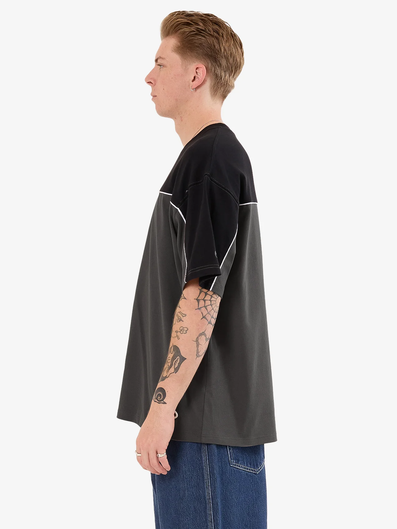 Striker Paneled Oversize Tee - Black - Image 4