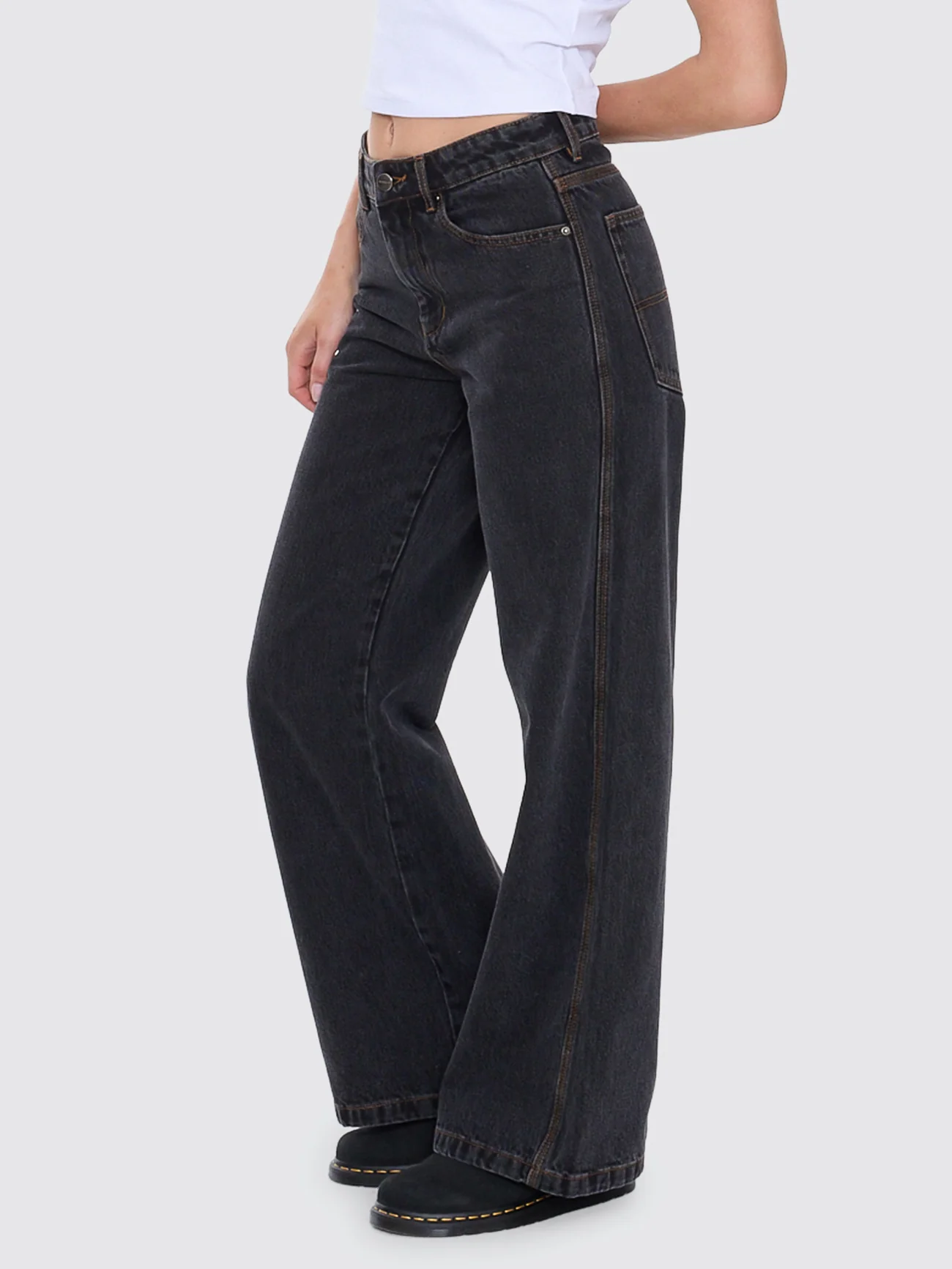 Sweeper Wide Leg Jean - Black Rinse - Image 3