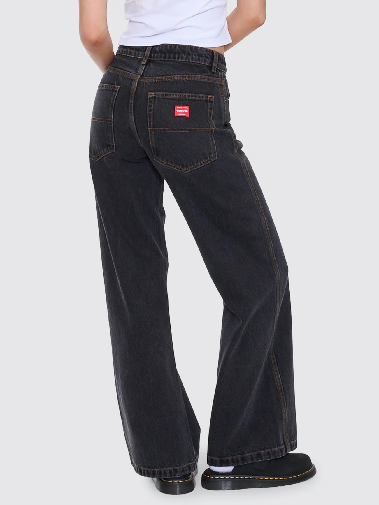 Sweeper Wide Leg Jean - Black Rinse - Image 4