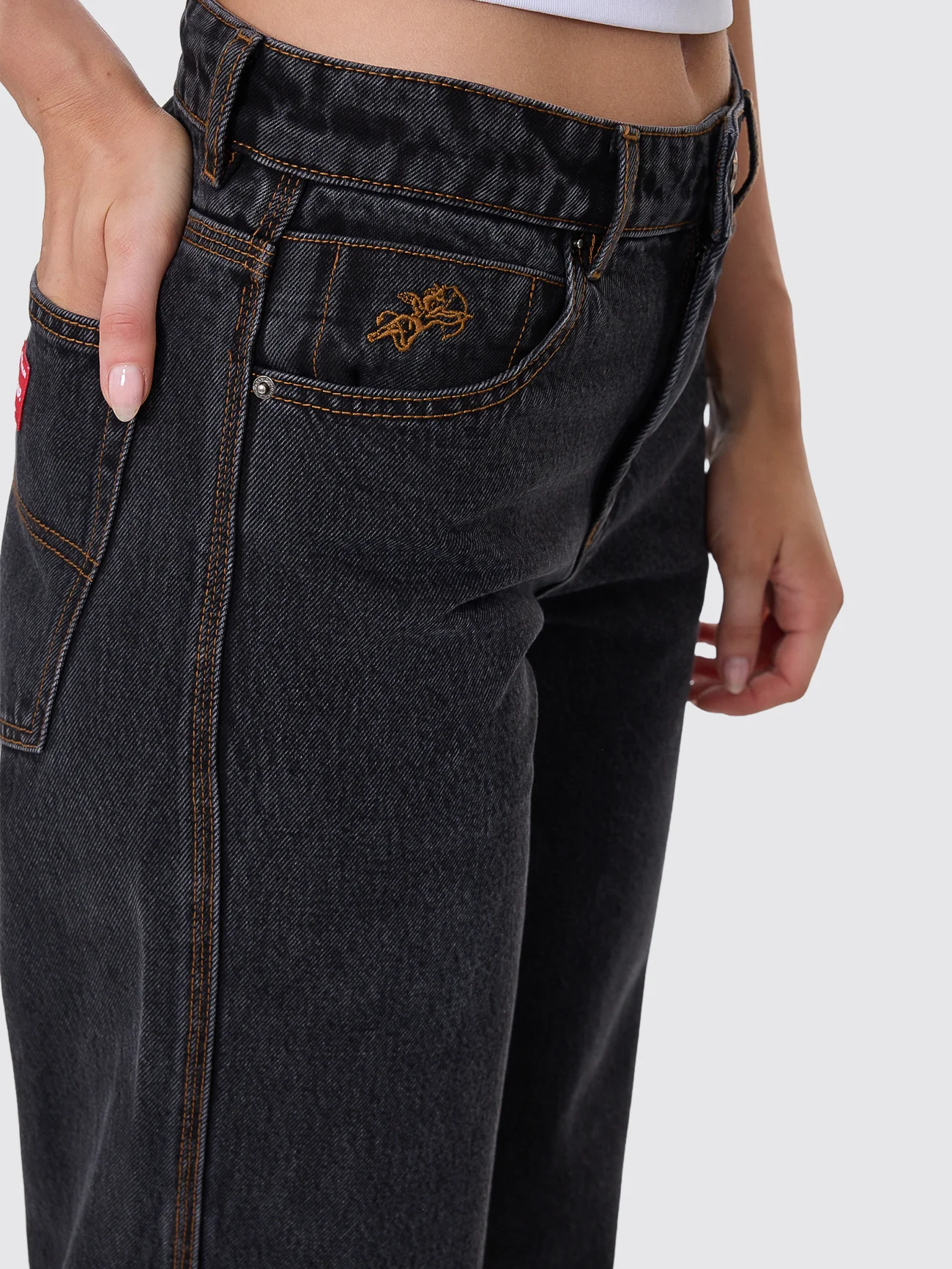 Sweeper Wide Leg Jean - Black Rinse - Image 7