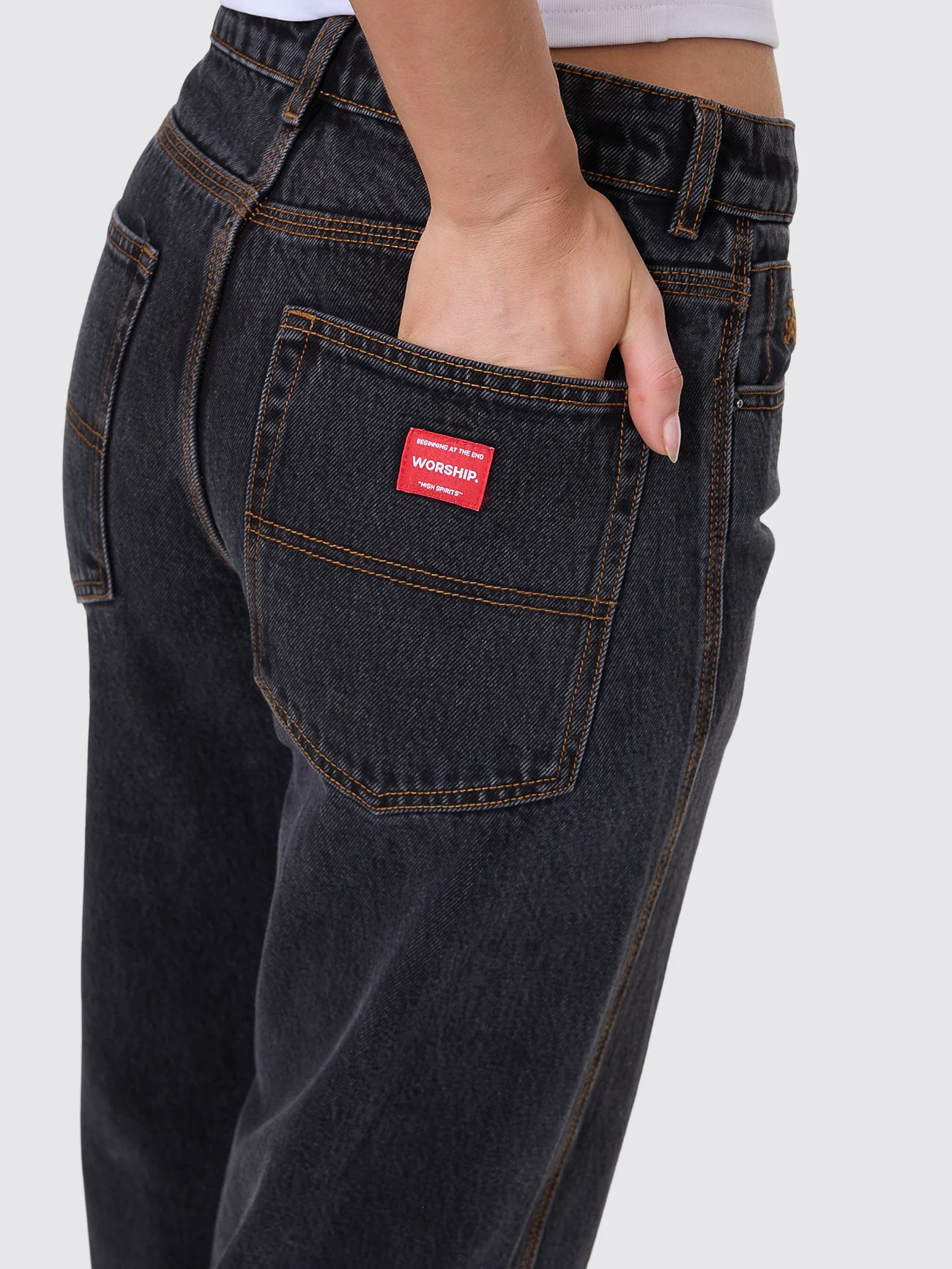 Sweeper Wide Leg Jean - Black Rinse - Image 8