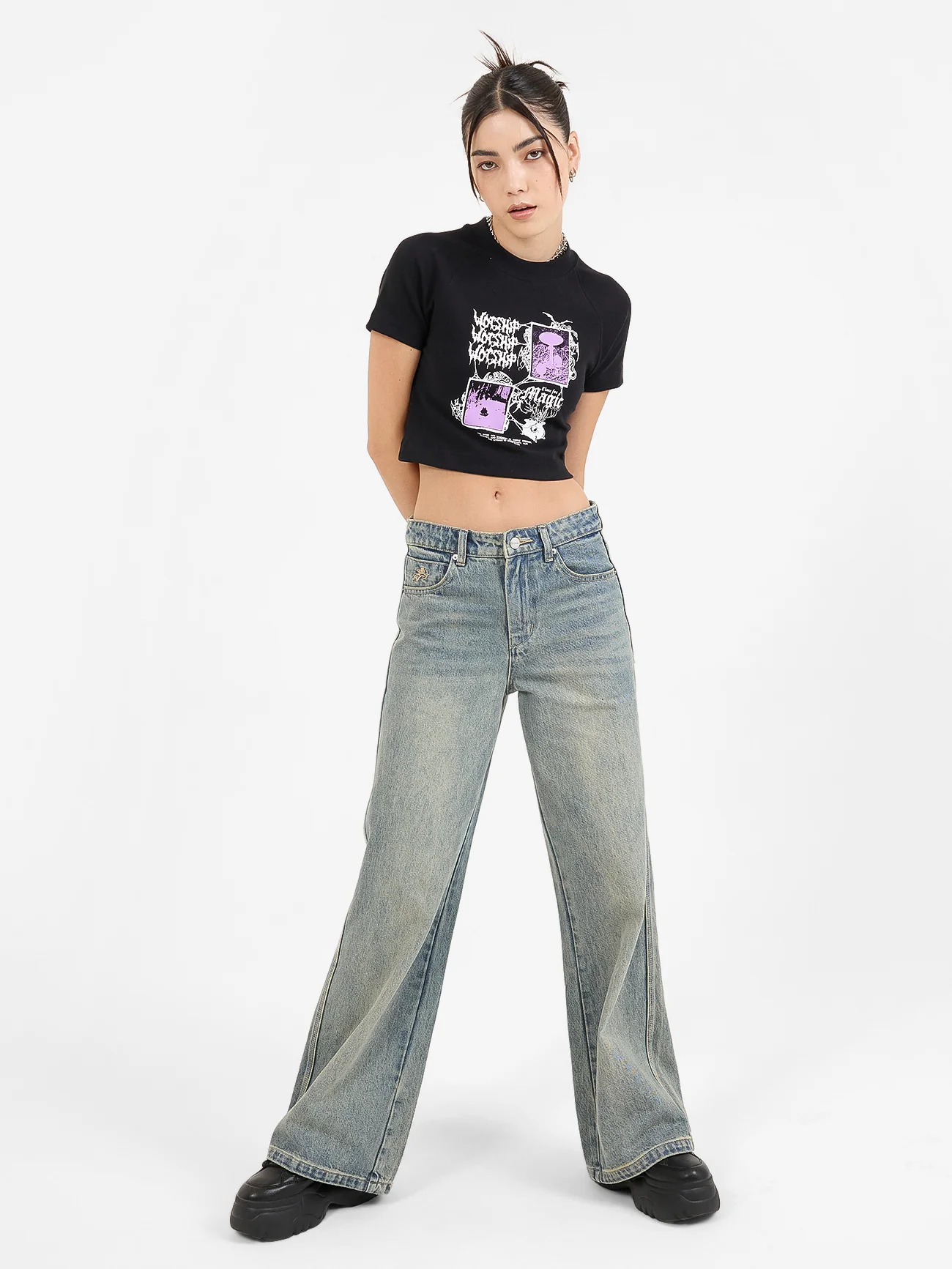 Sweeper Wide Leg Jean - Garbage Grime Blue - Image 5