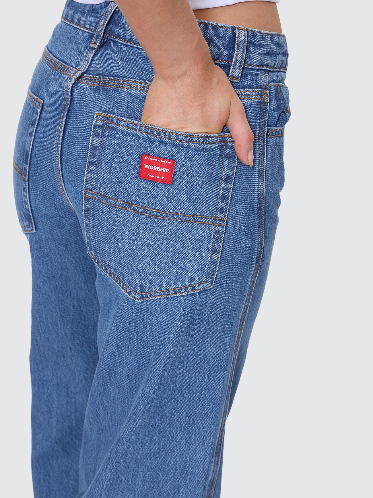 Sweeper Wide Leg Jean - Sky High Blue - Image 5