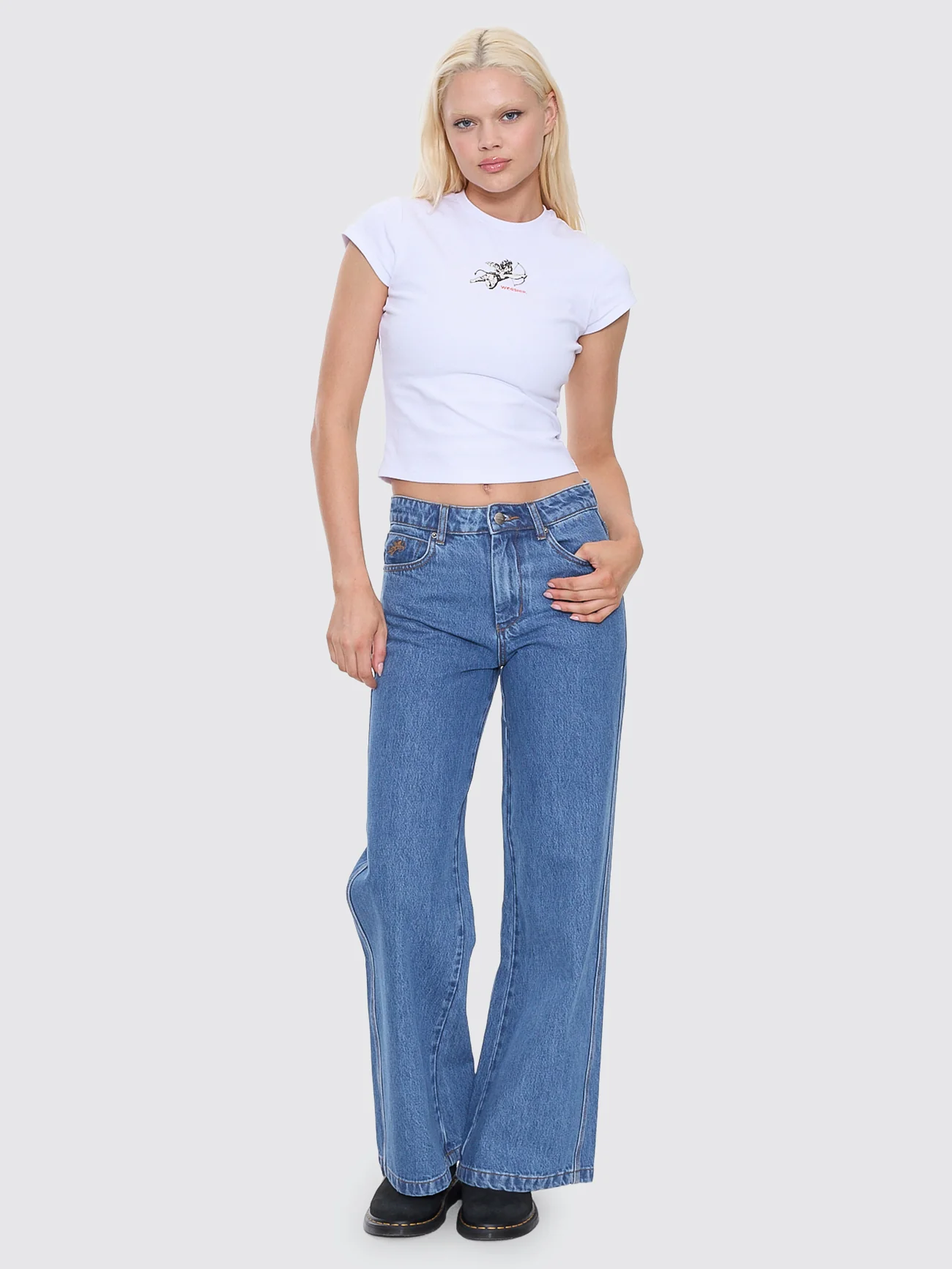 Sweeper Wide Leg Jean - Sky High Blue - Image 8